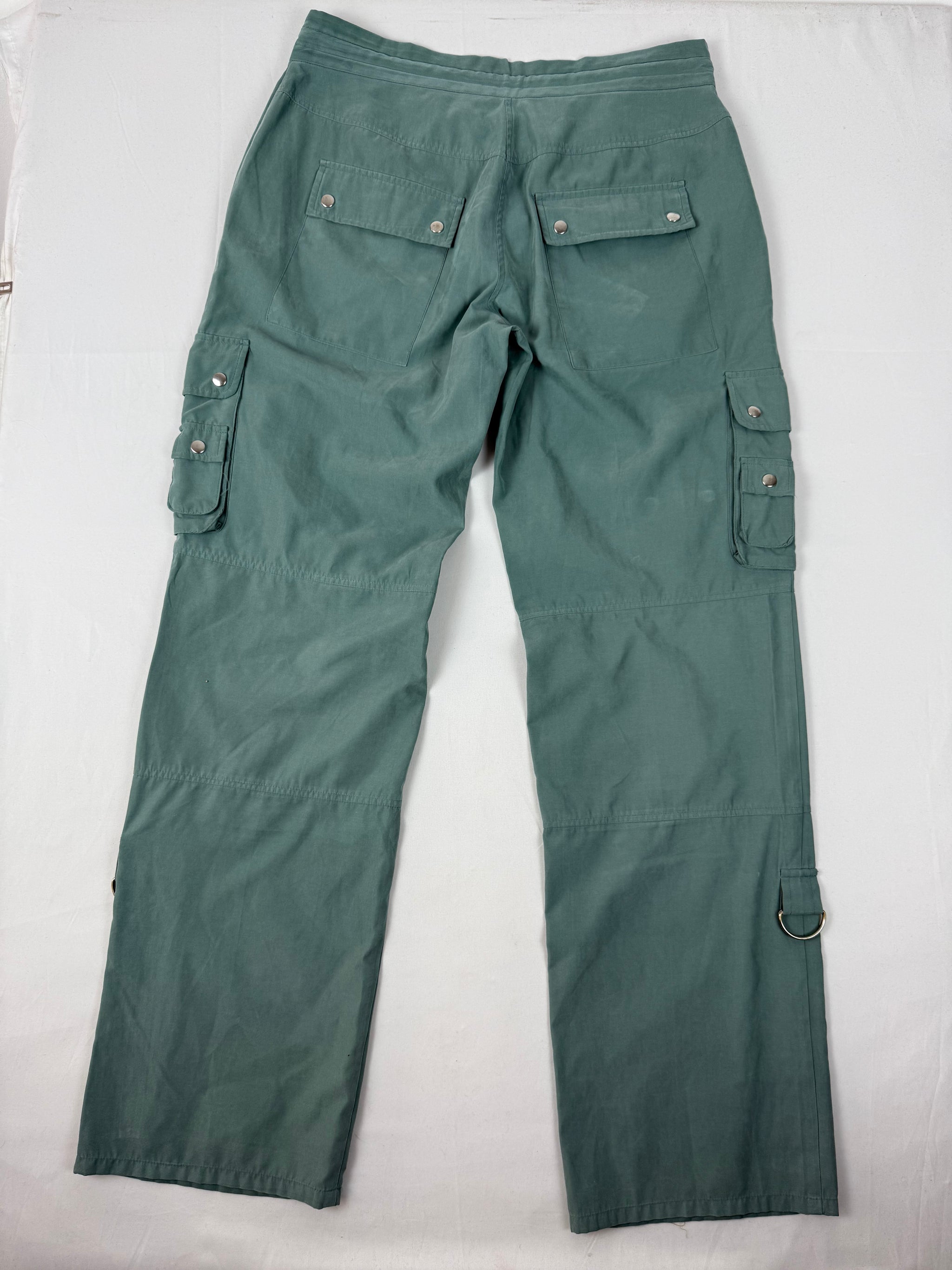 Khaki cargo low rise baggy joggers pants (M/L)