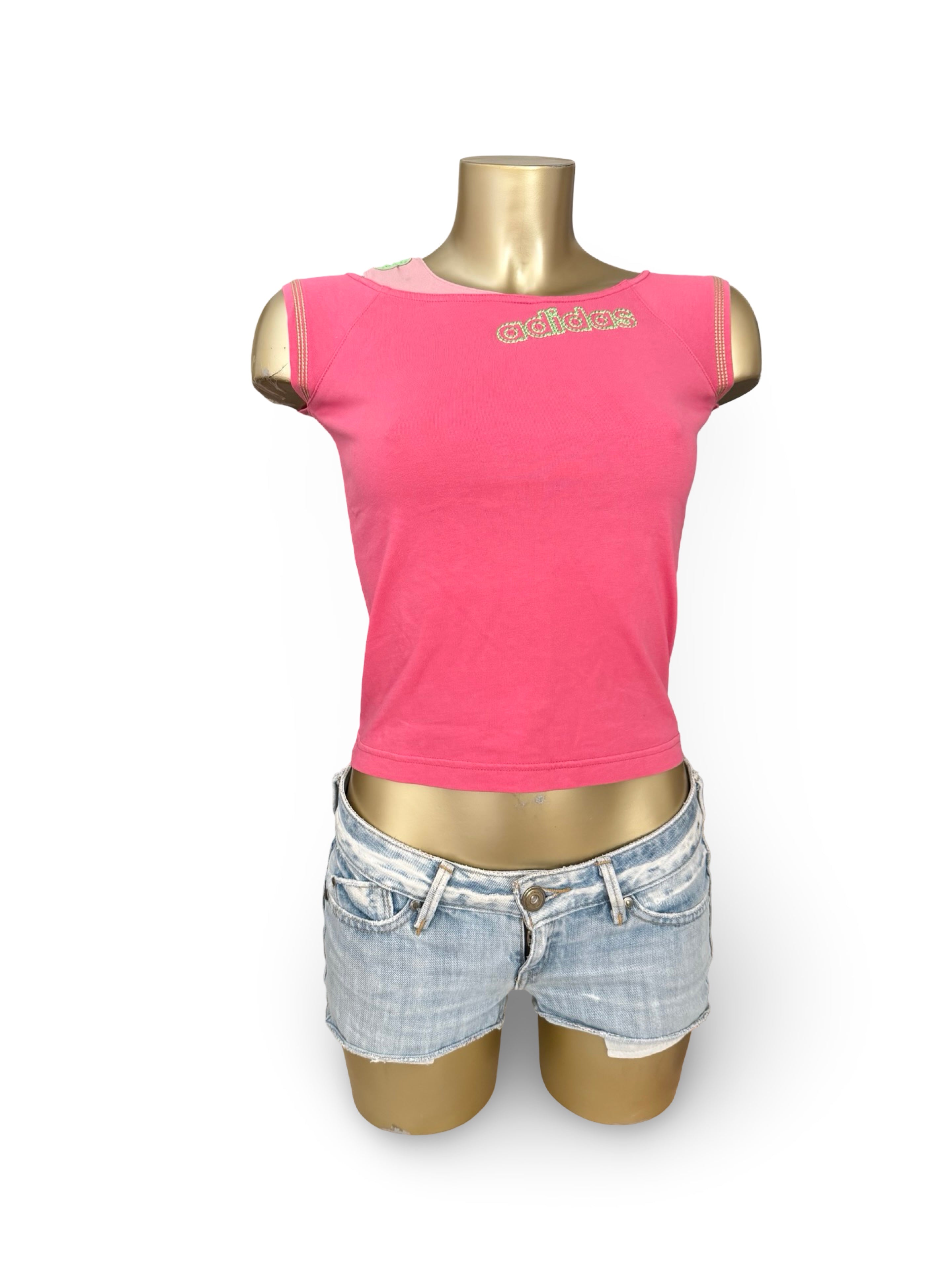 Pink cotton activewear top (S)
