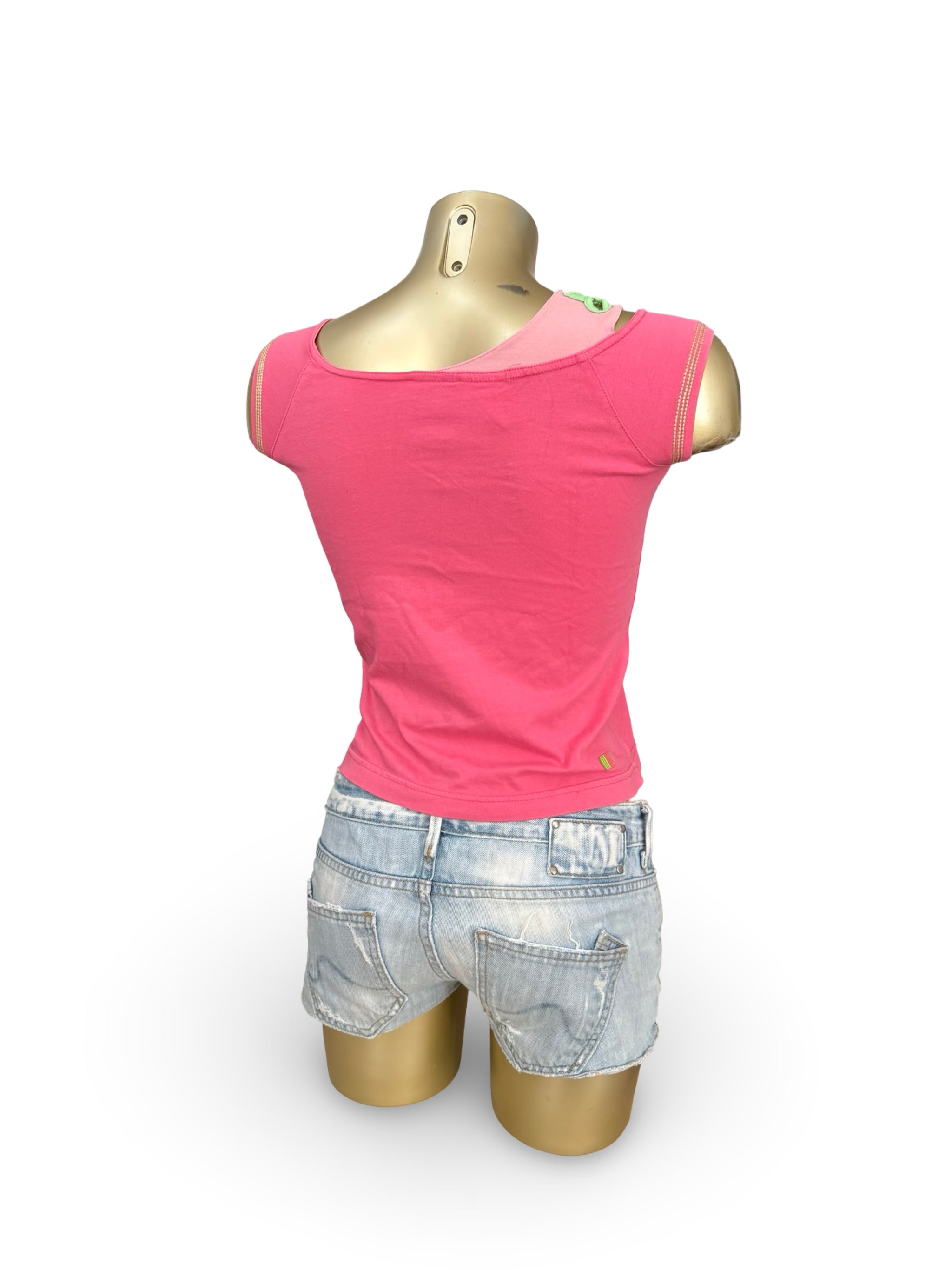 Pink cotton activewear top (S)