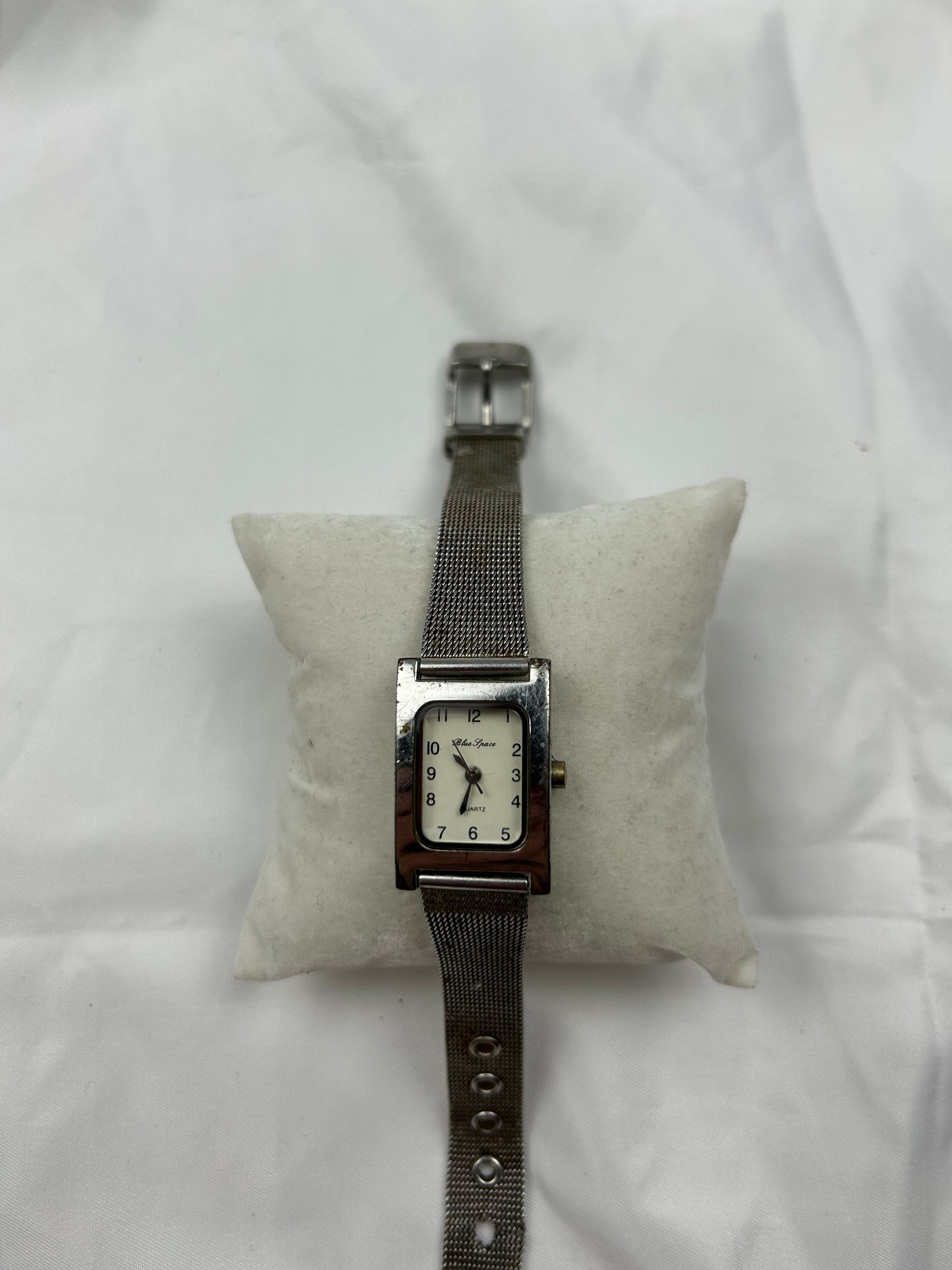 Vintage stainless steel red leather silver watch jewelry