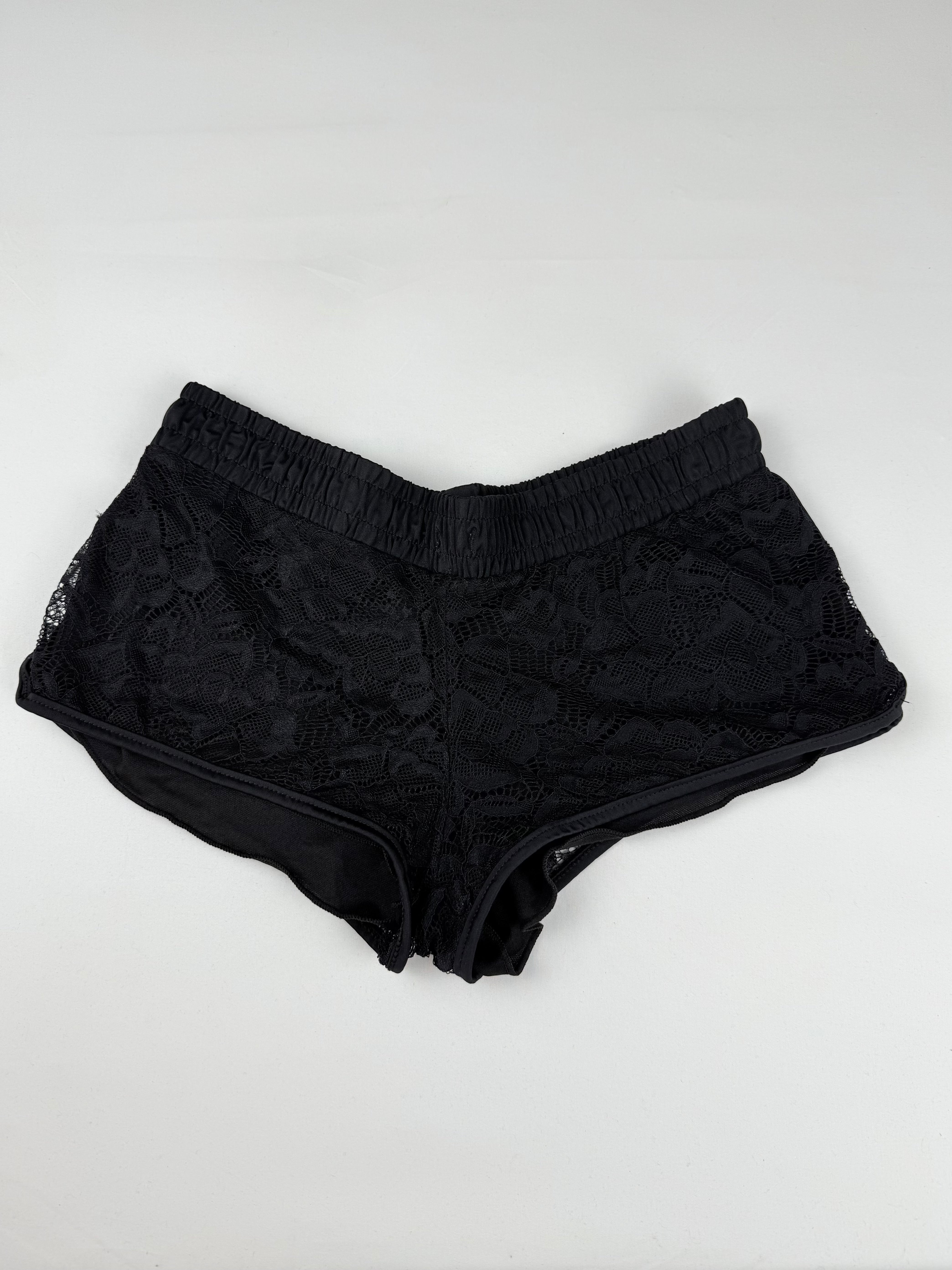 Black mesh lined low rise mini short (S)
