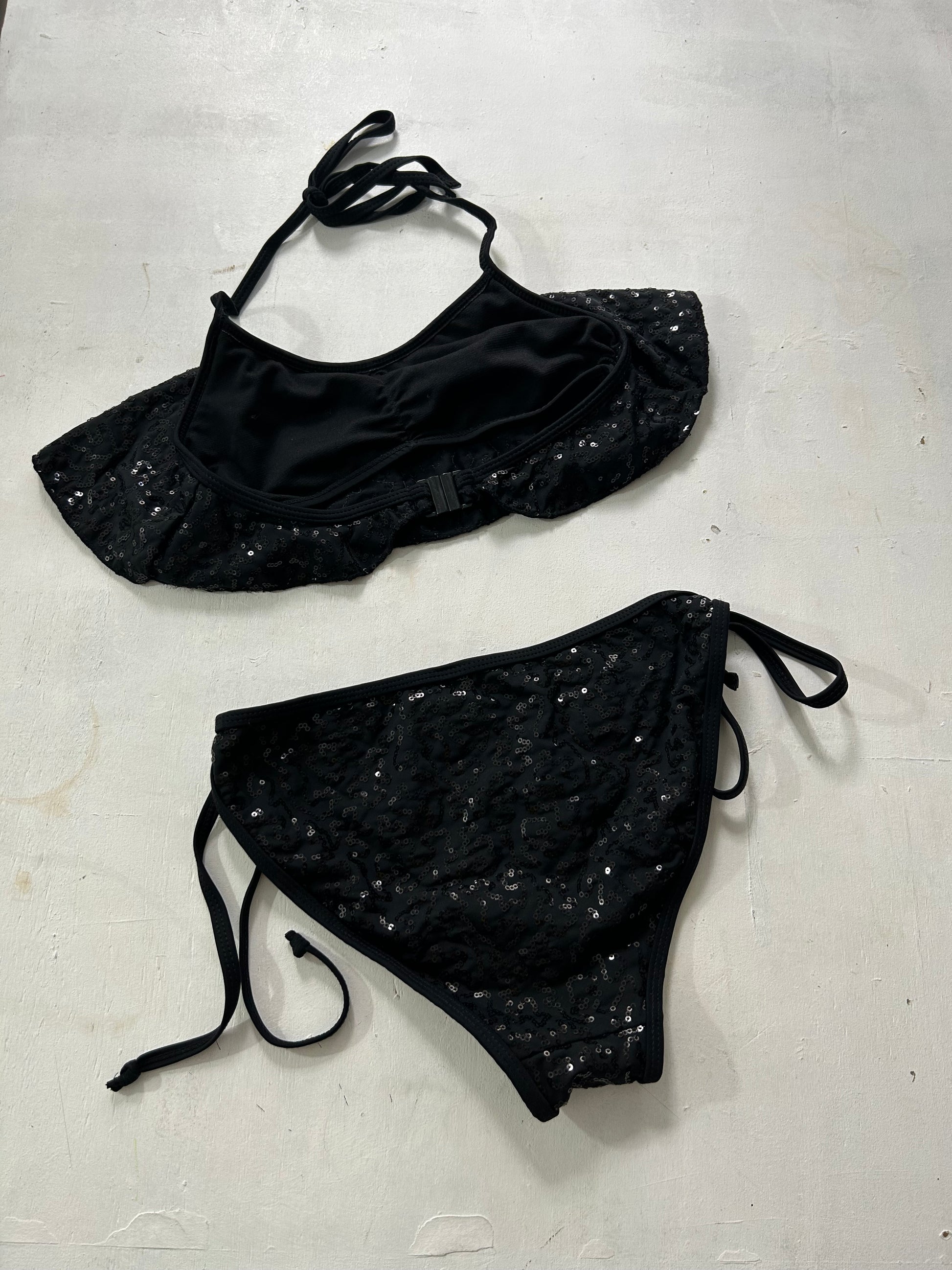 Black sequins bikini set