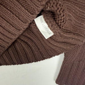 Brown zip up cardigan jumper (L)