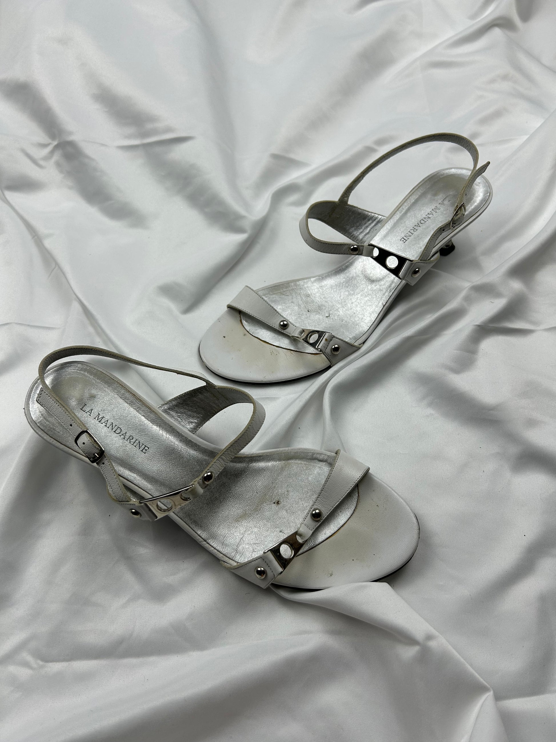 White kitten heels white sandals shoes (37)