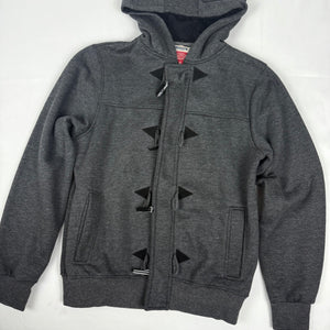 Grey cotton hooded tight fit jacket (M)