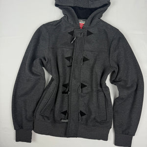 Grey cotton hooded tight fit jacket (M)