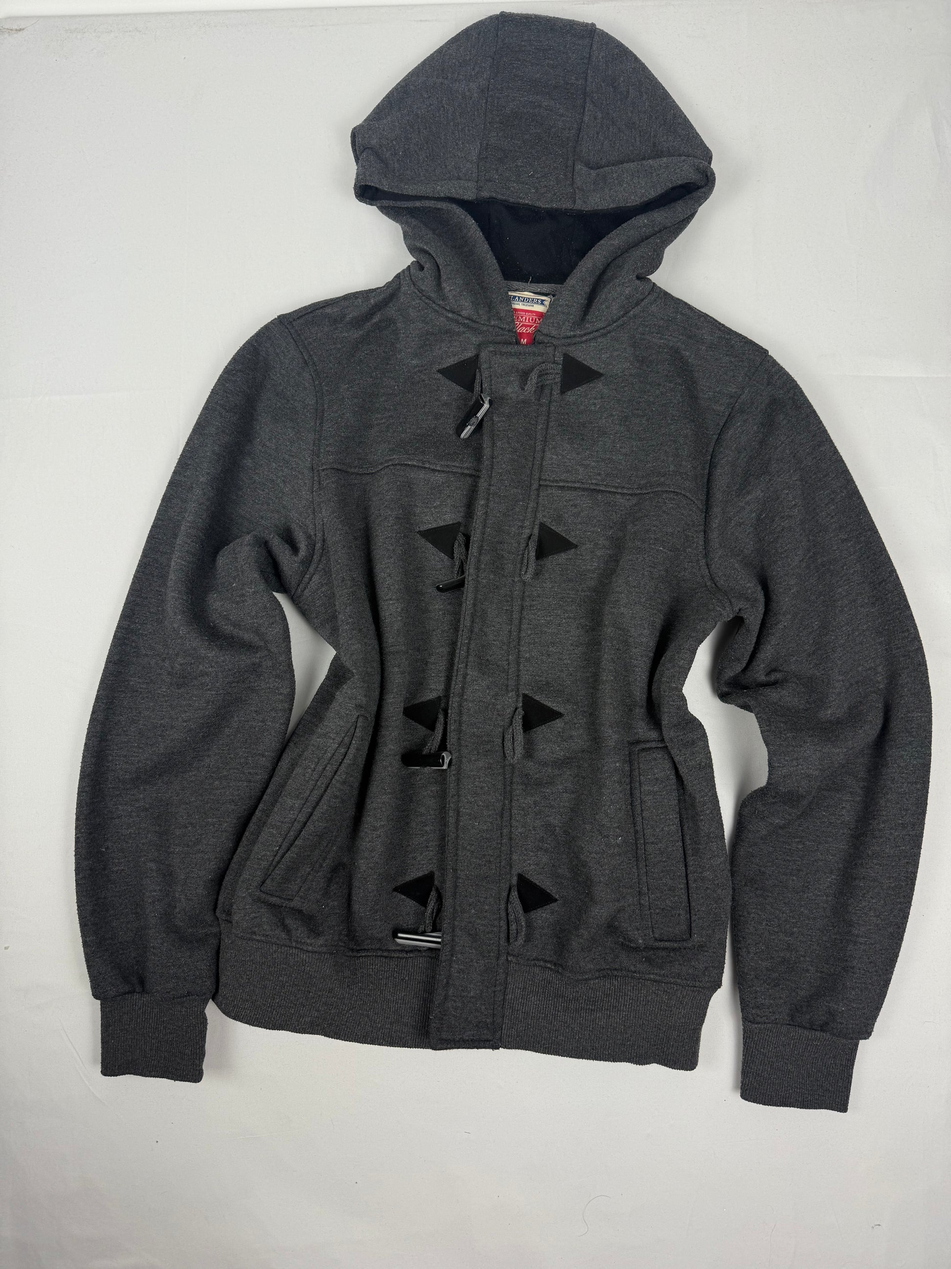 Grey cotton hooded tight fit jacket (M)