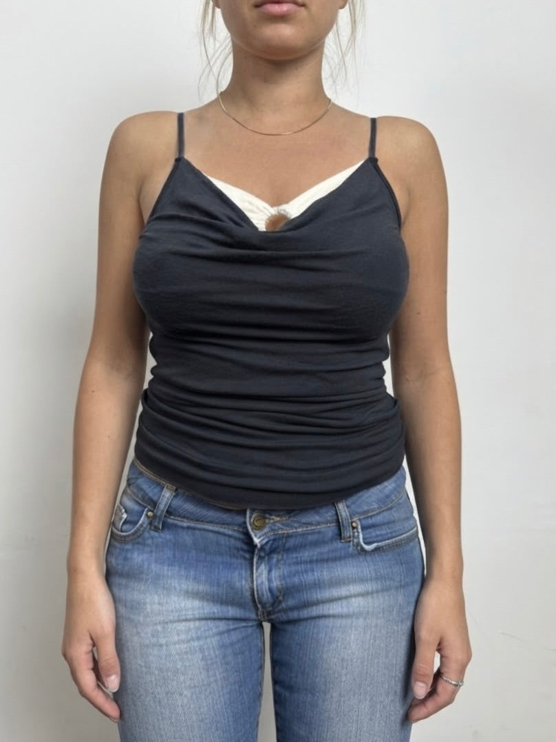 Black buckle cami top (S)
