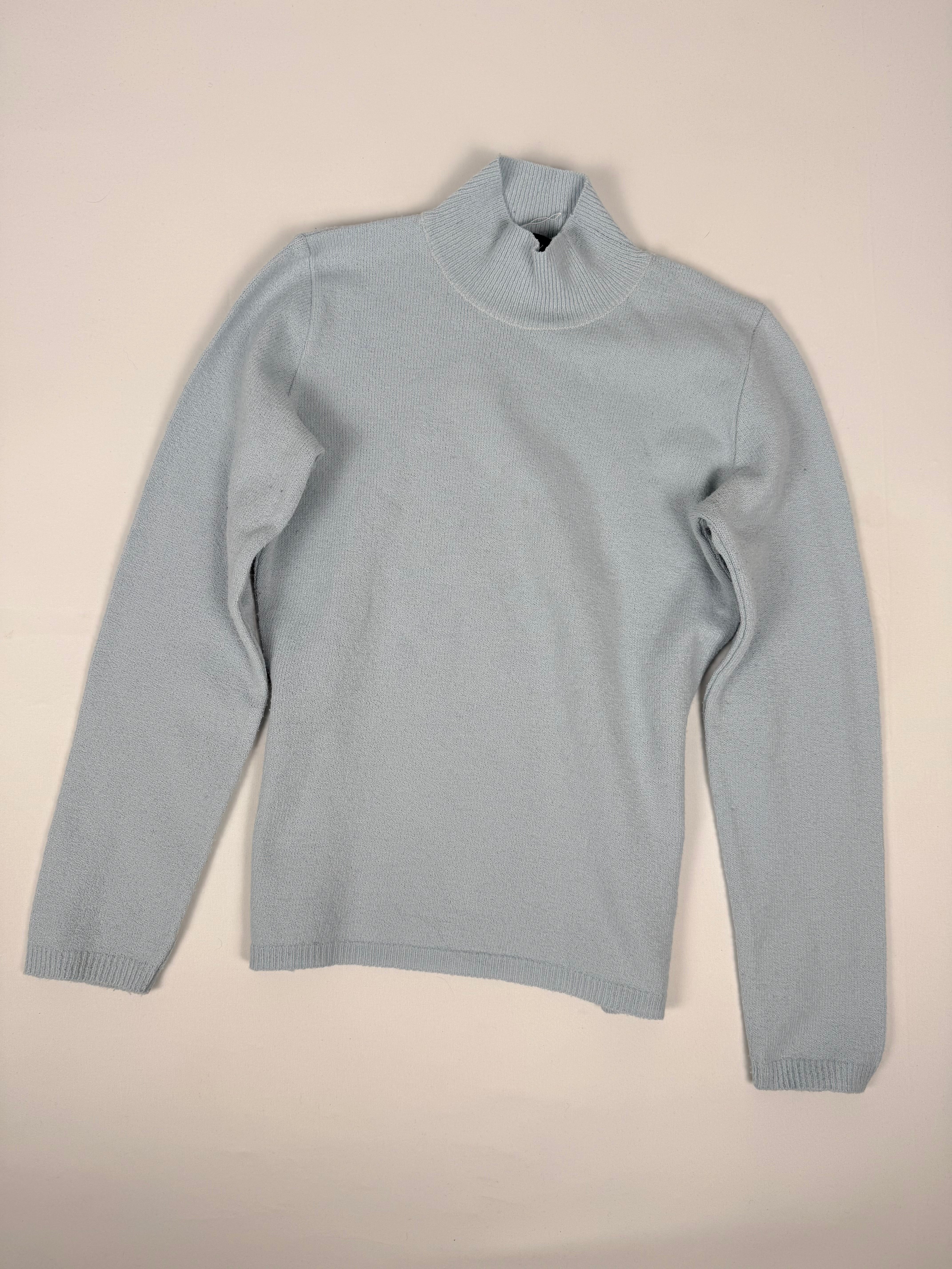 Pull à col montant bleu ciel (S)