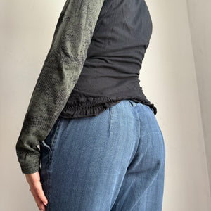 Black graphic long sleeves top (S/M)