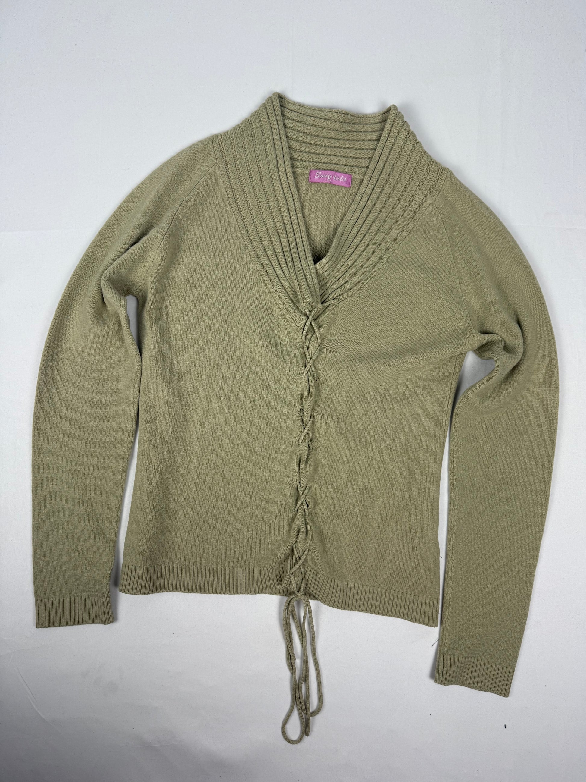 Beige lace up jumper (M/L)