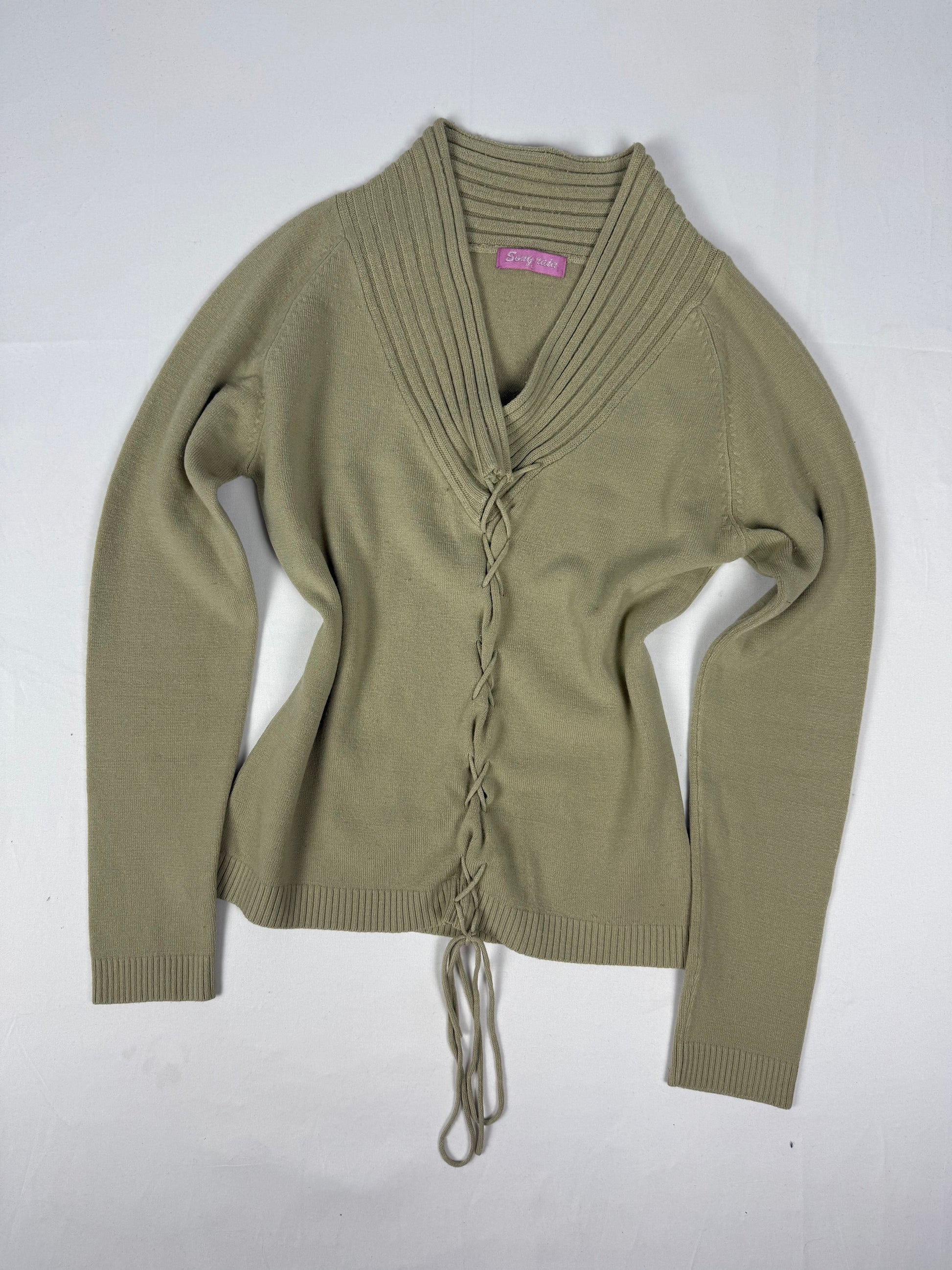 Beige lace up jumper (M/L)
