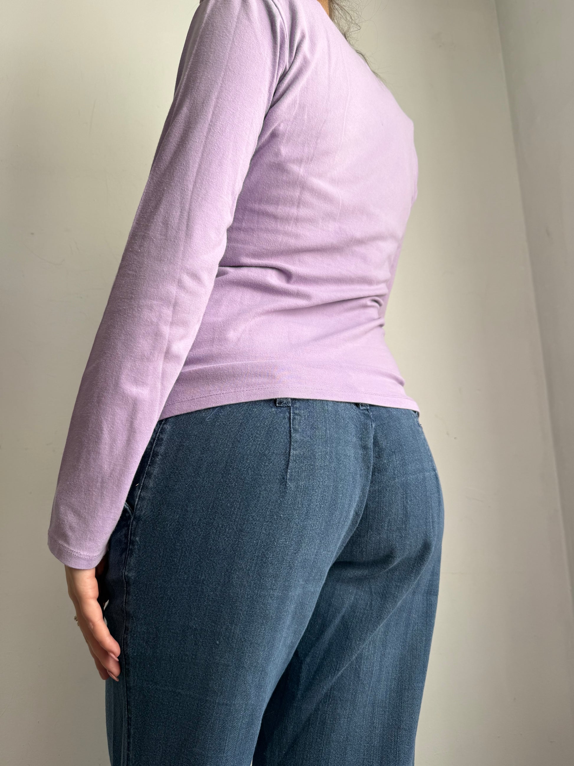 Lilac graphic long sleeves top (XL)