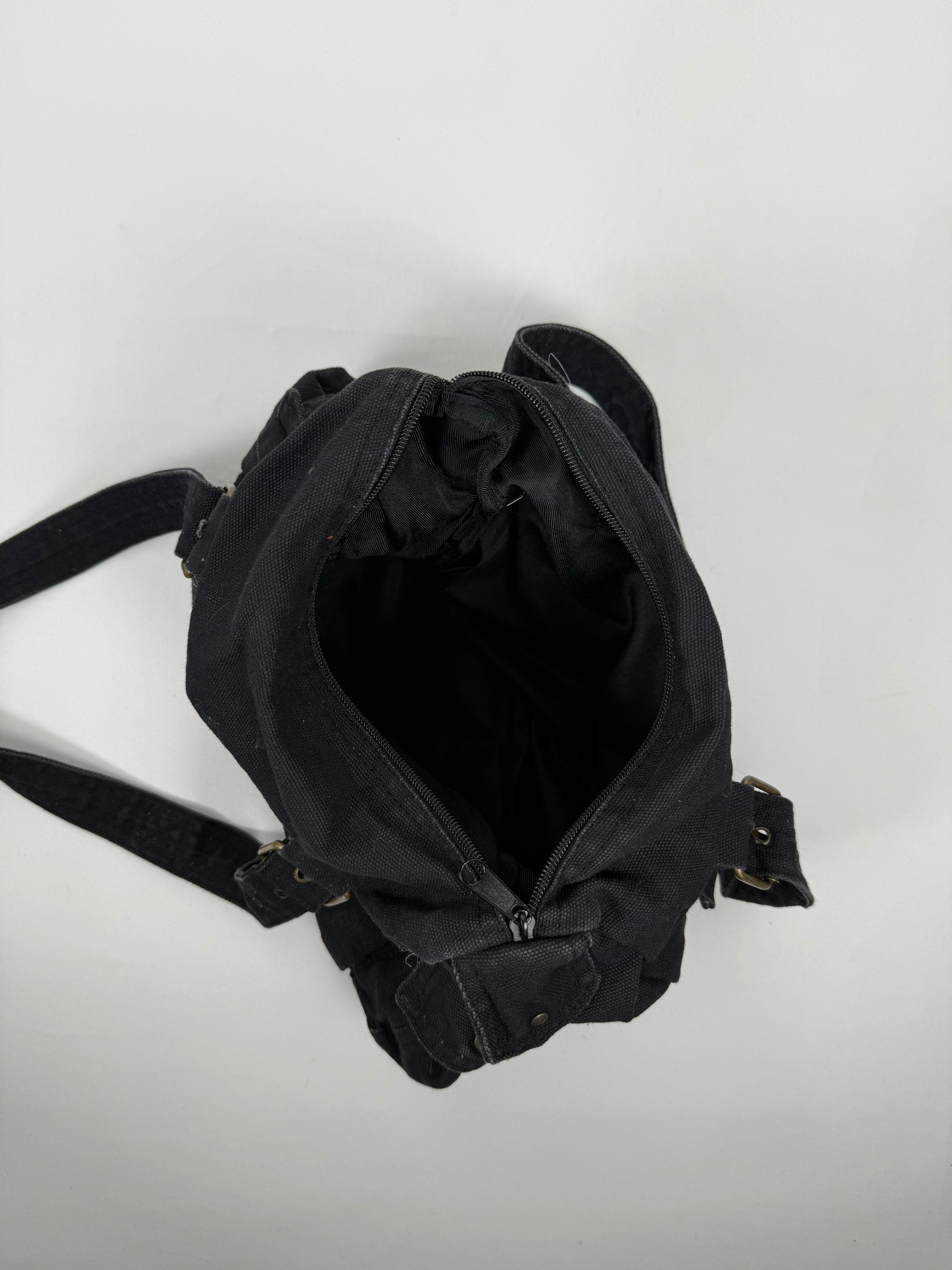 Black cotton shoulder bag (35x26cm)