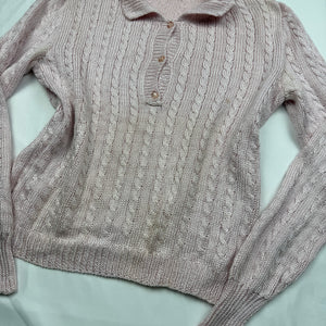 Baby pink polo neck jumper (S/M)
