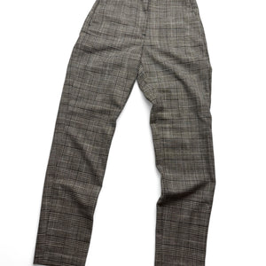 Beige check print office pants (S)