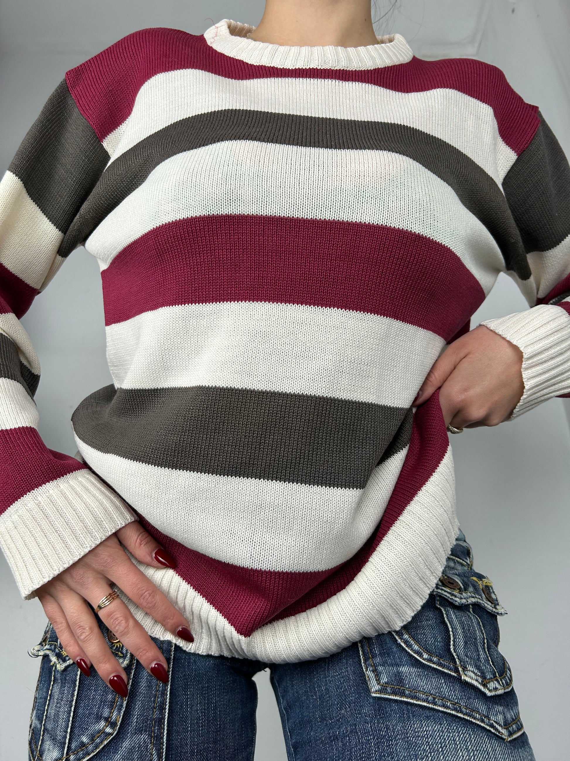 Beige striped jumper (M/L)