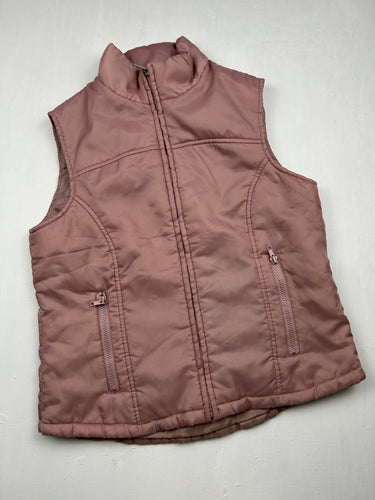 Pink zip up puffer sleeveless jacket (M/L)