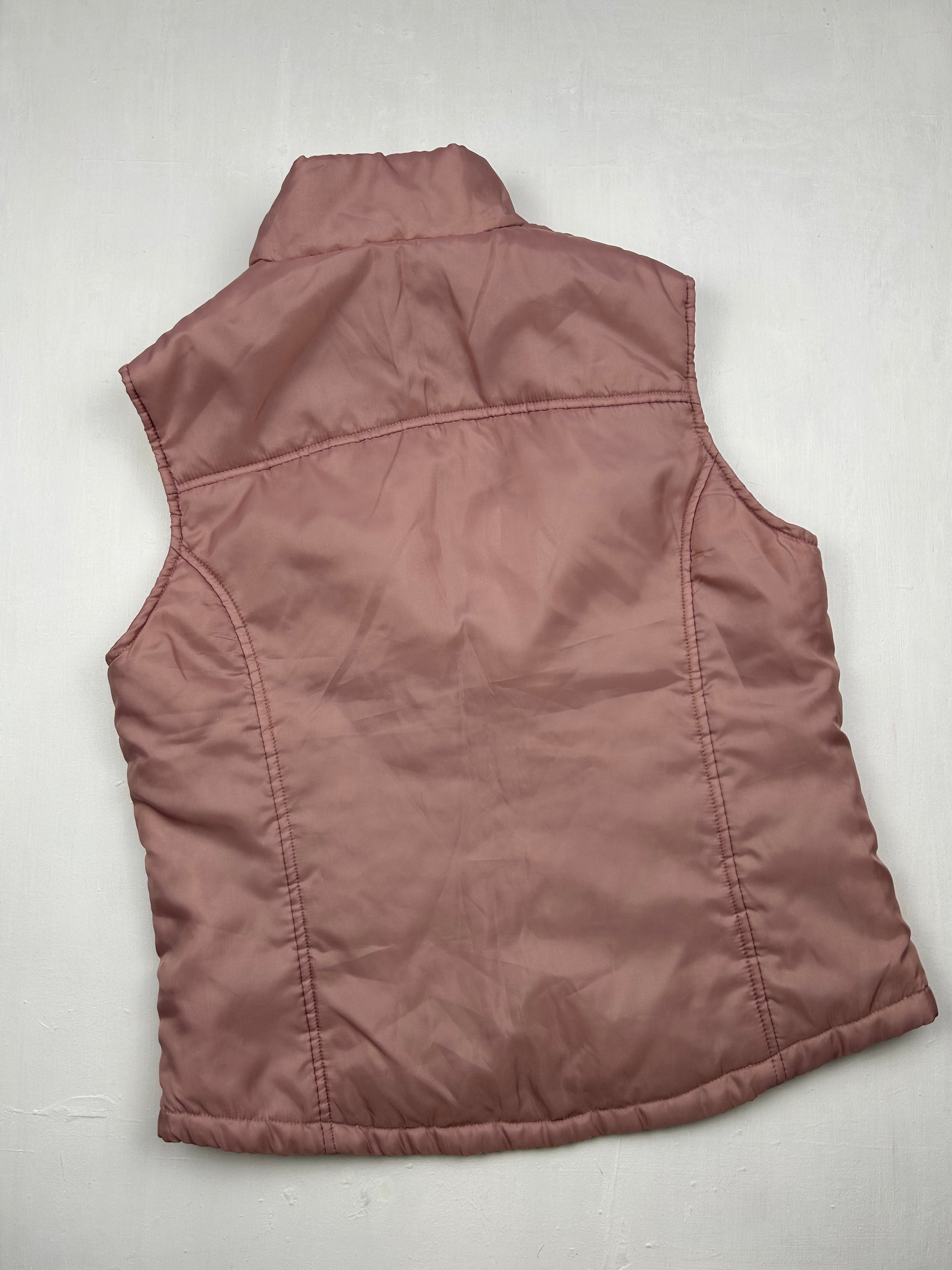 Pink zip up puffer sleeveless jacket (M/L)