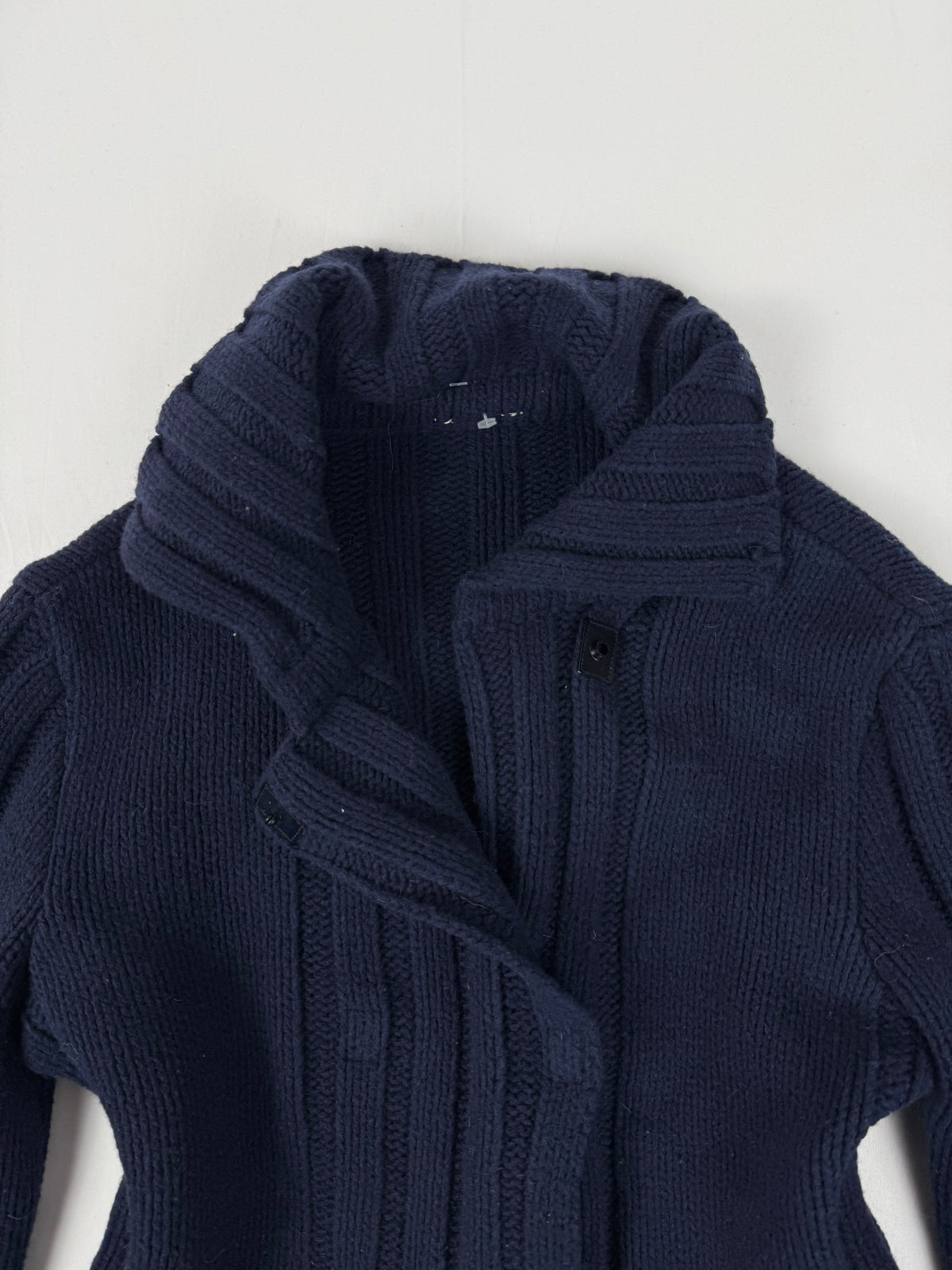 Navy ribbed cardigan (S)