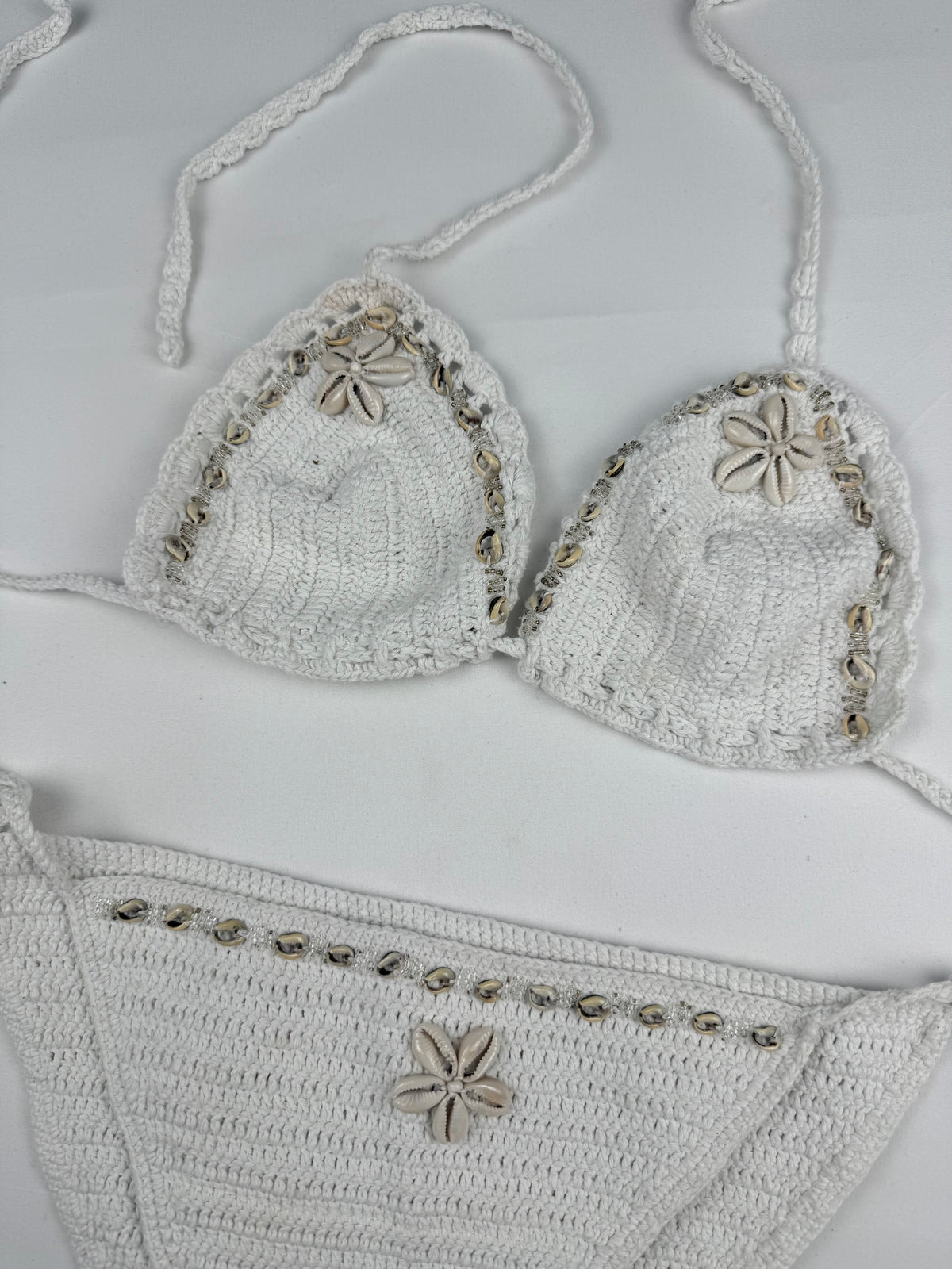 White crochet bikini set (M)