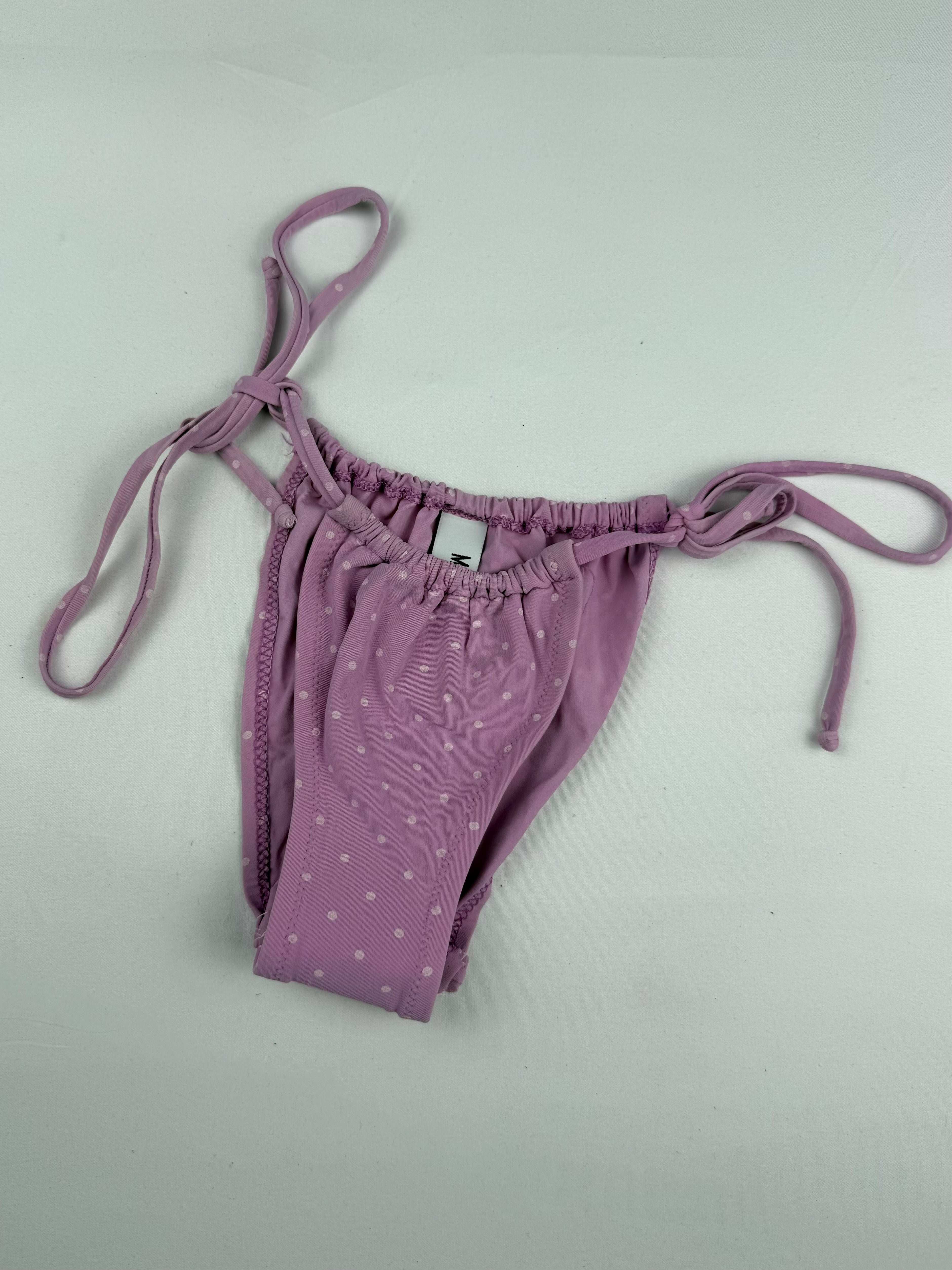Pink polka dots low rise bikini bottom (XXS)