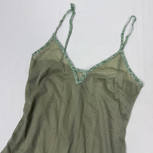 Khaki see trough babydoll mini dress (XS)