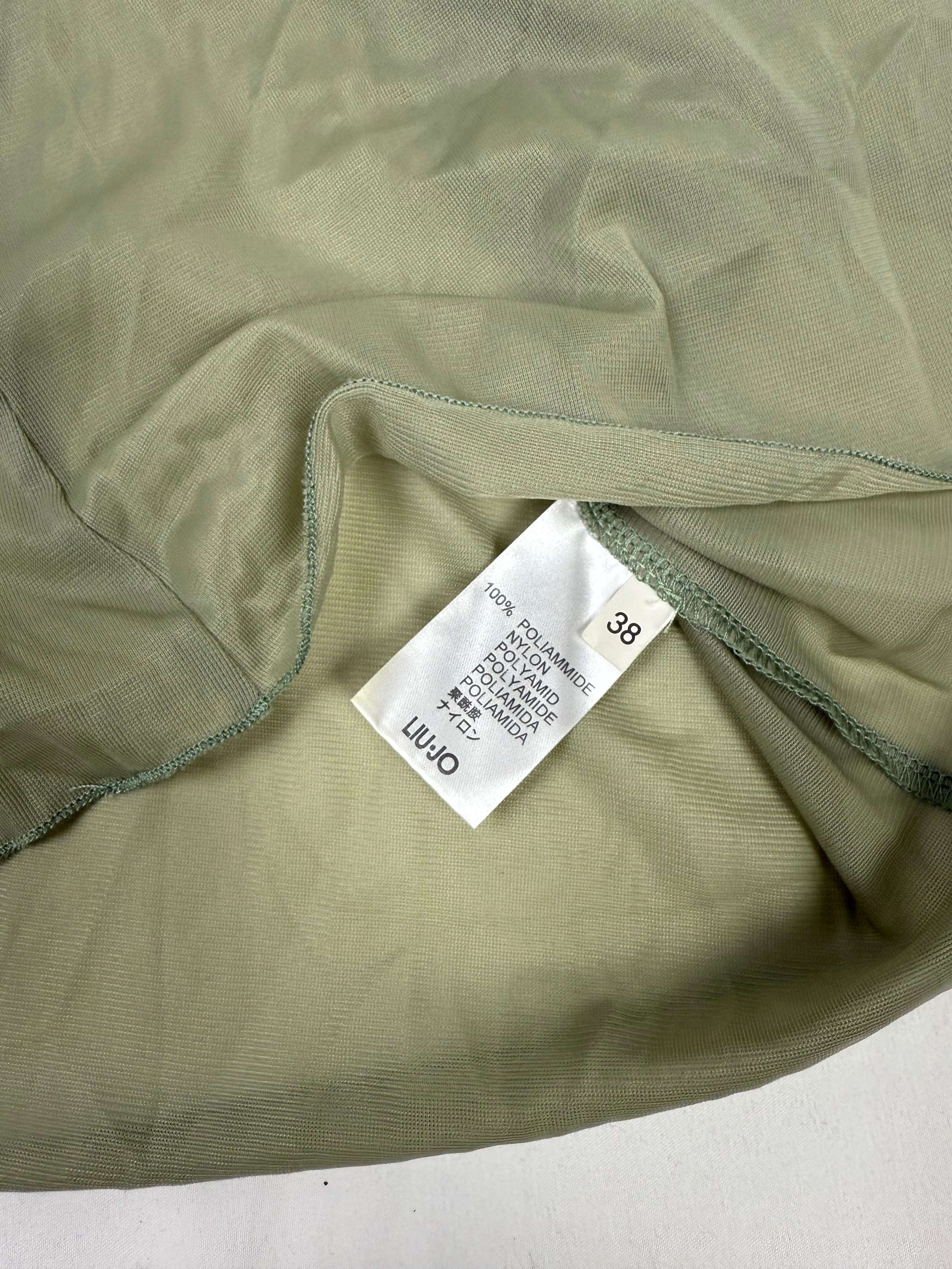 Khaki see trough babydoll mini dress (XS)