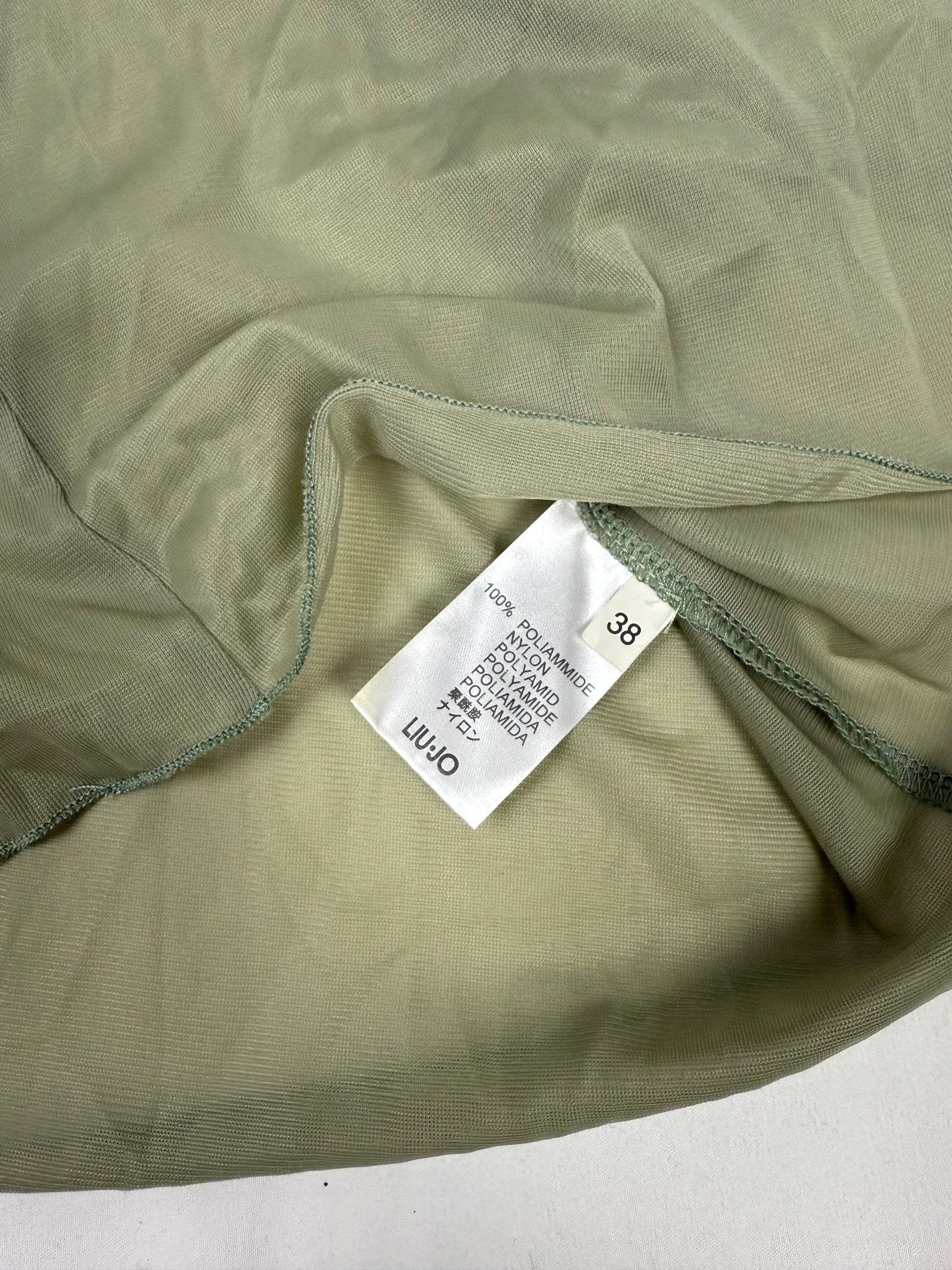 Khaki see trough babydoll mini dress (XS)