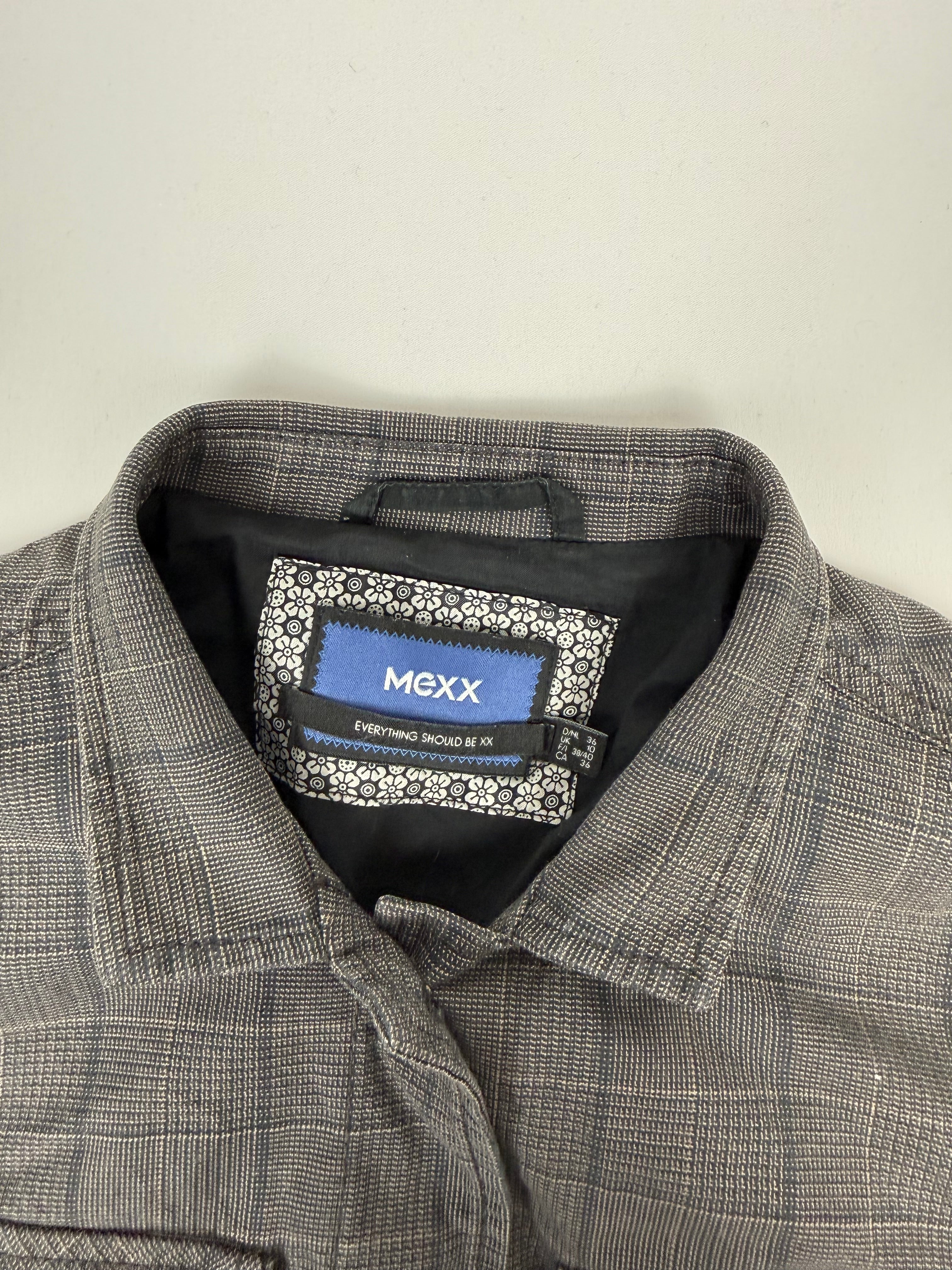 Grey check print blazer jacket (S)