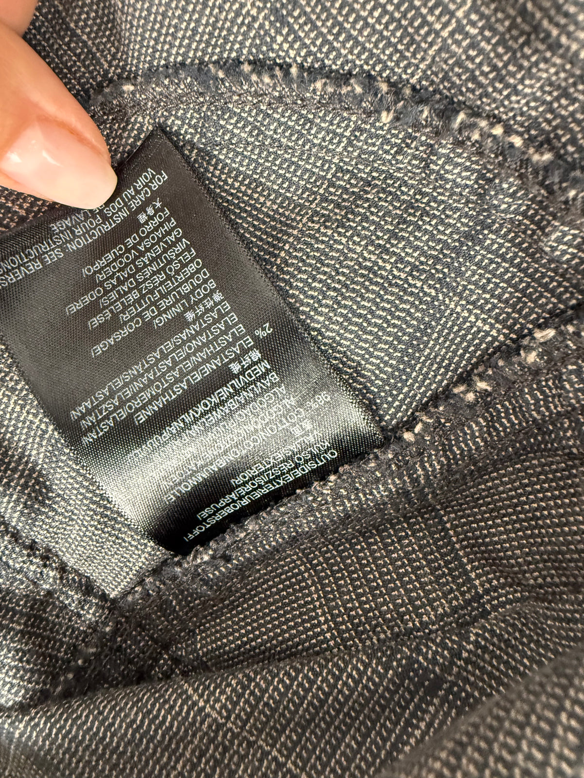 Grey check print blazer jacket (S)