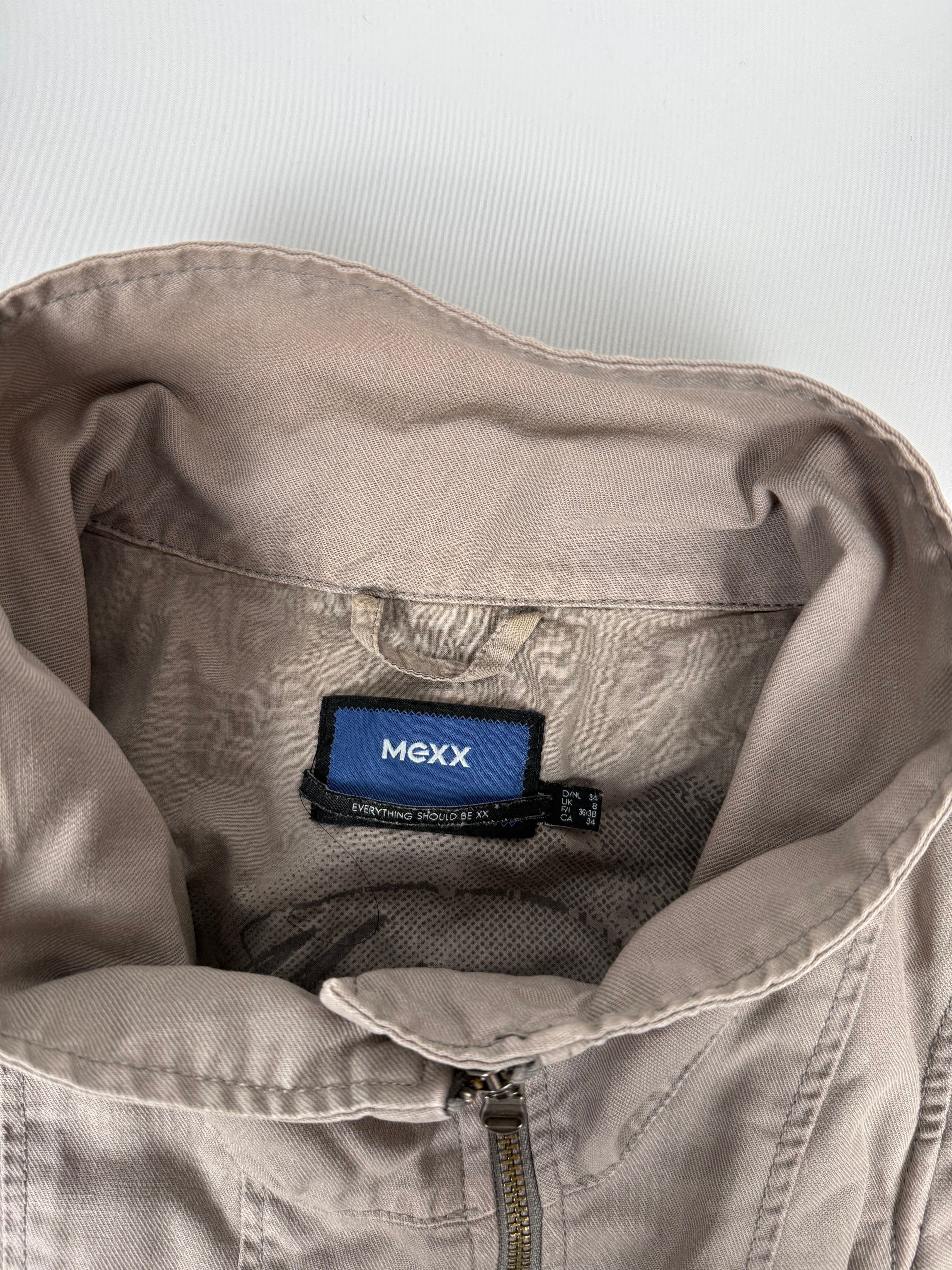 Khaki cotton funnel biker jacket (XS)