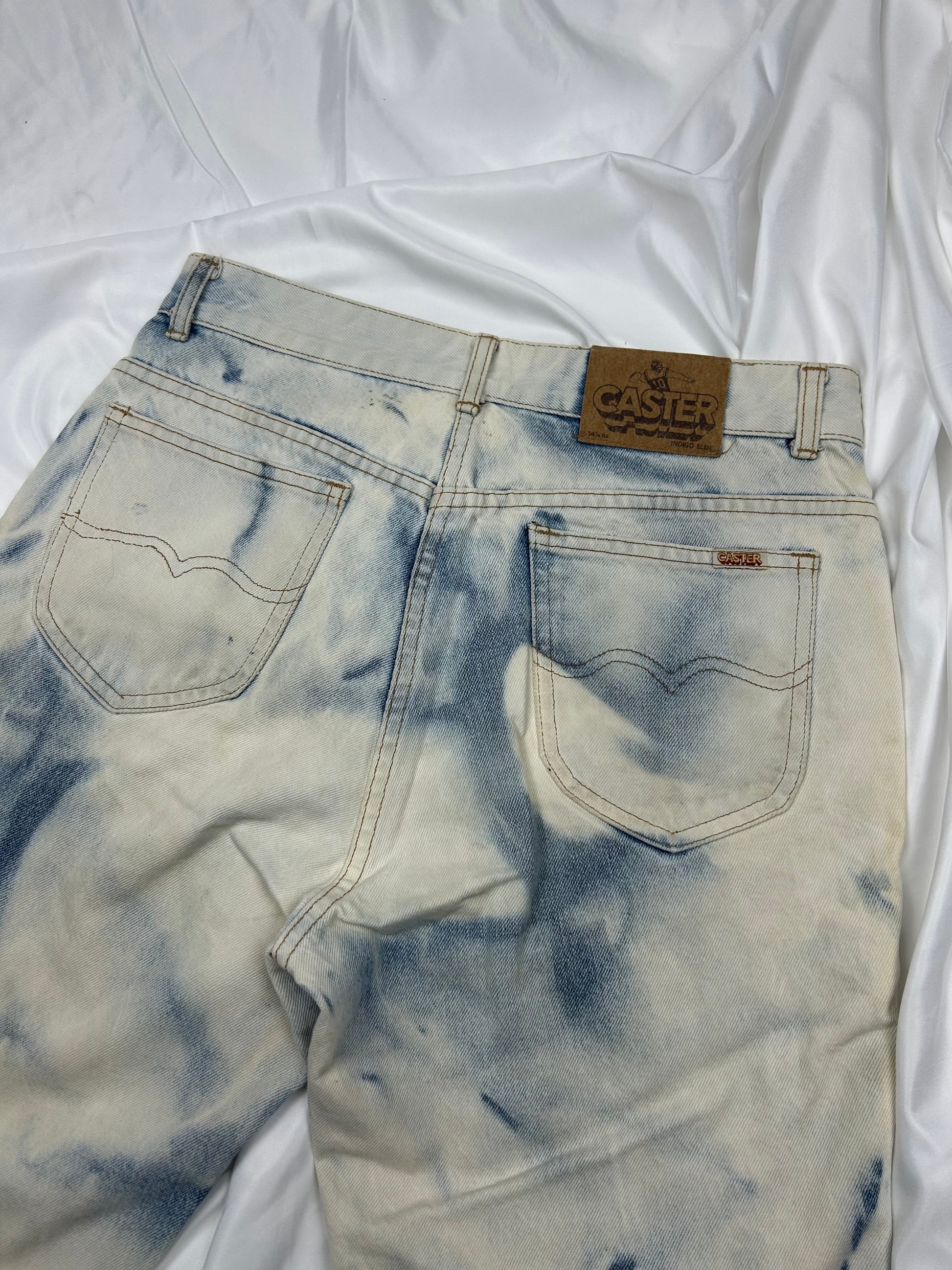 Washed denim mid short (M)