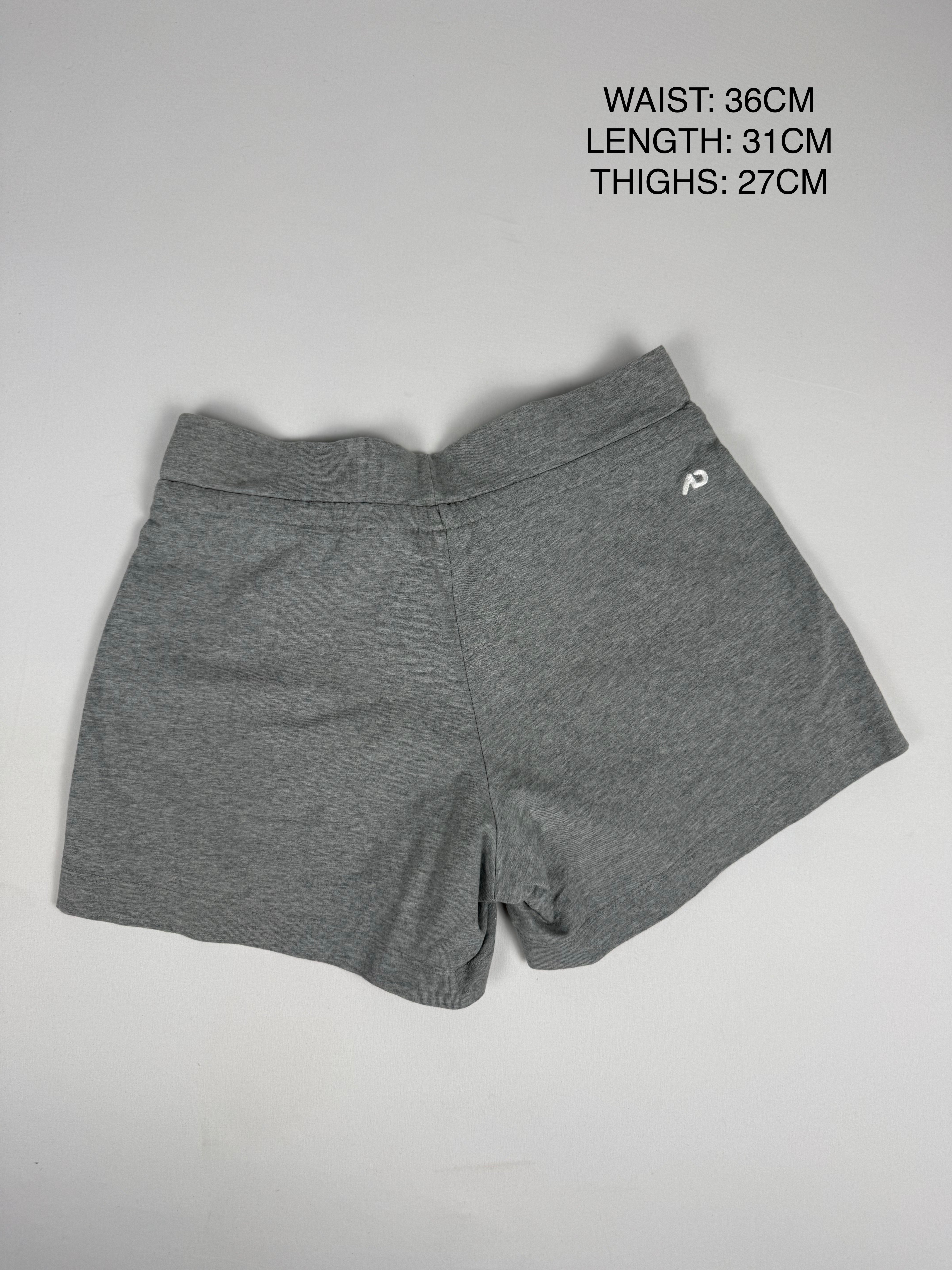 Grey cotton activewear mini short (S)