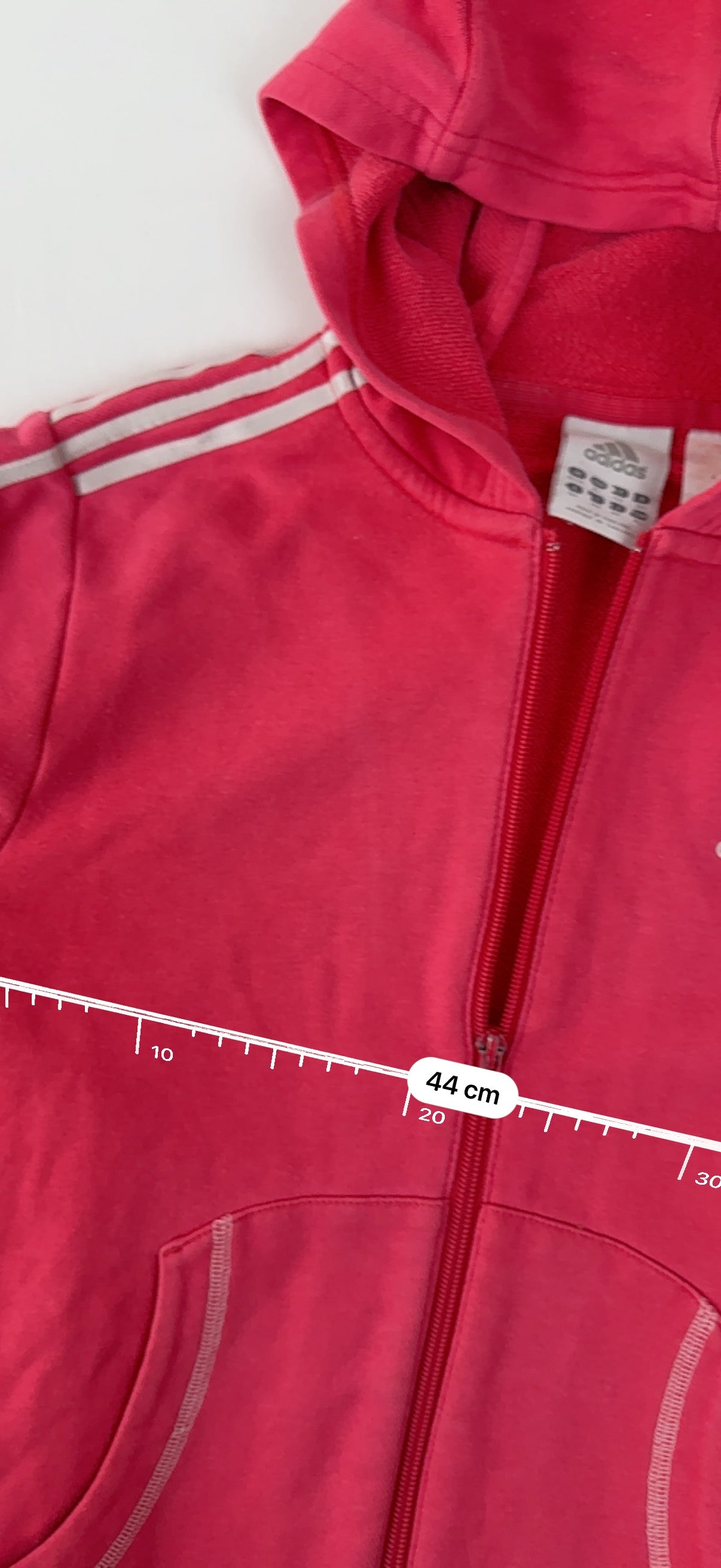 Red cotton zip up hoodie (S/M)