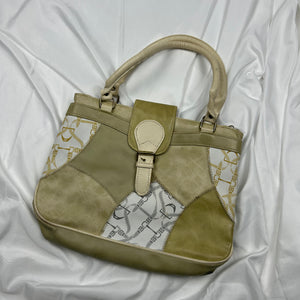 Cream buckle belt handbag (30x21cm)