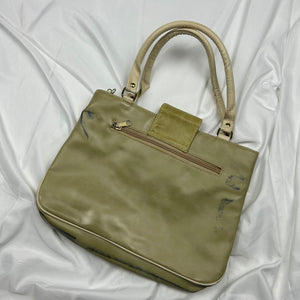 Cream buckle belt handbag (30x21cm)