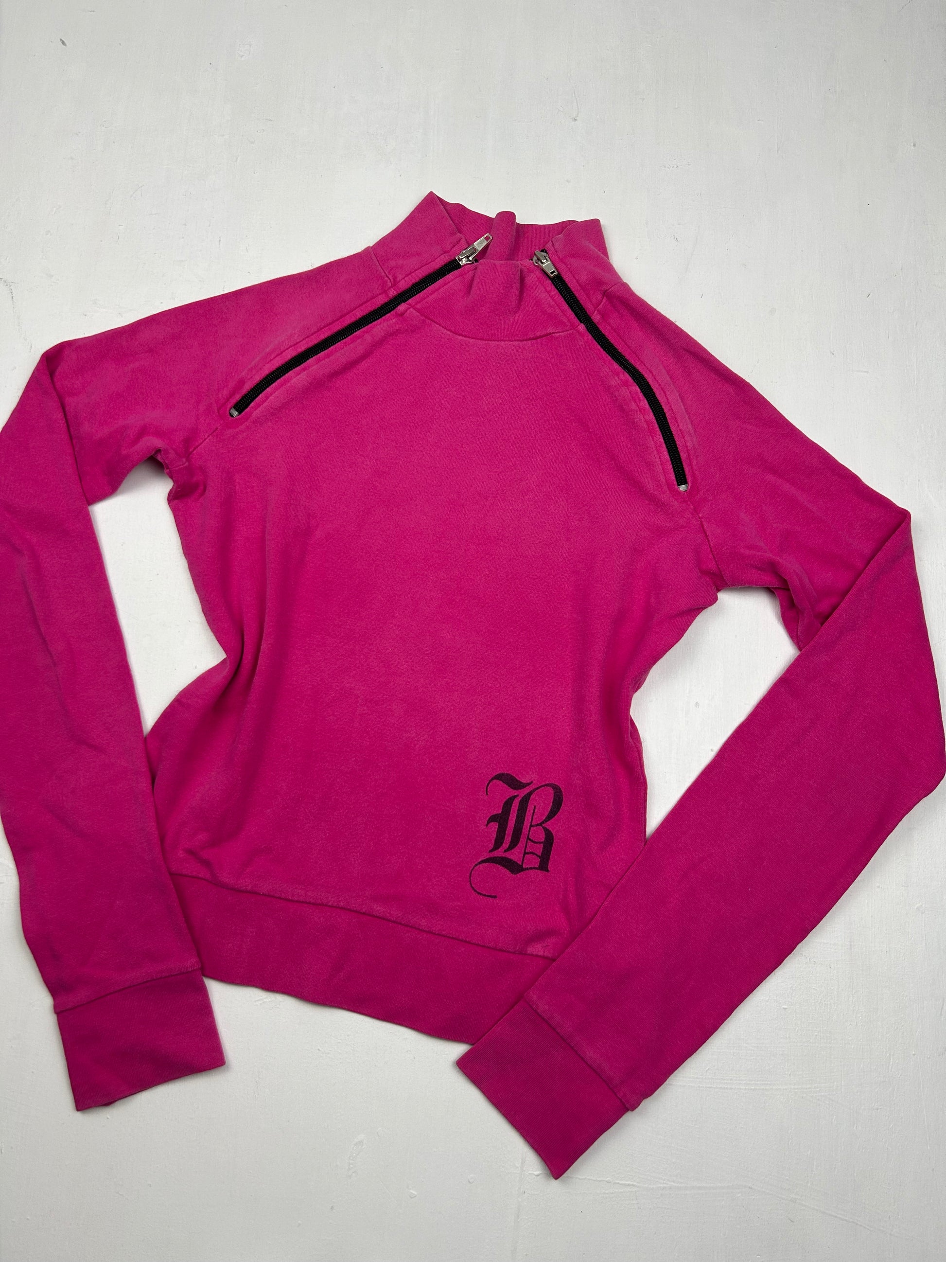 Pink zip up sweatshirt (S)