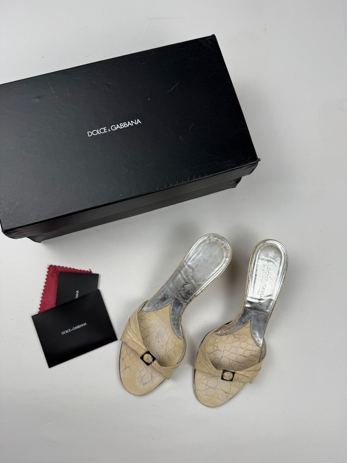 Cream real leather kitten heels mules (37)