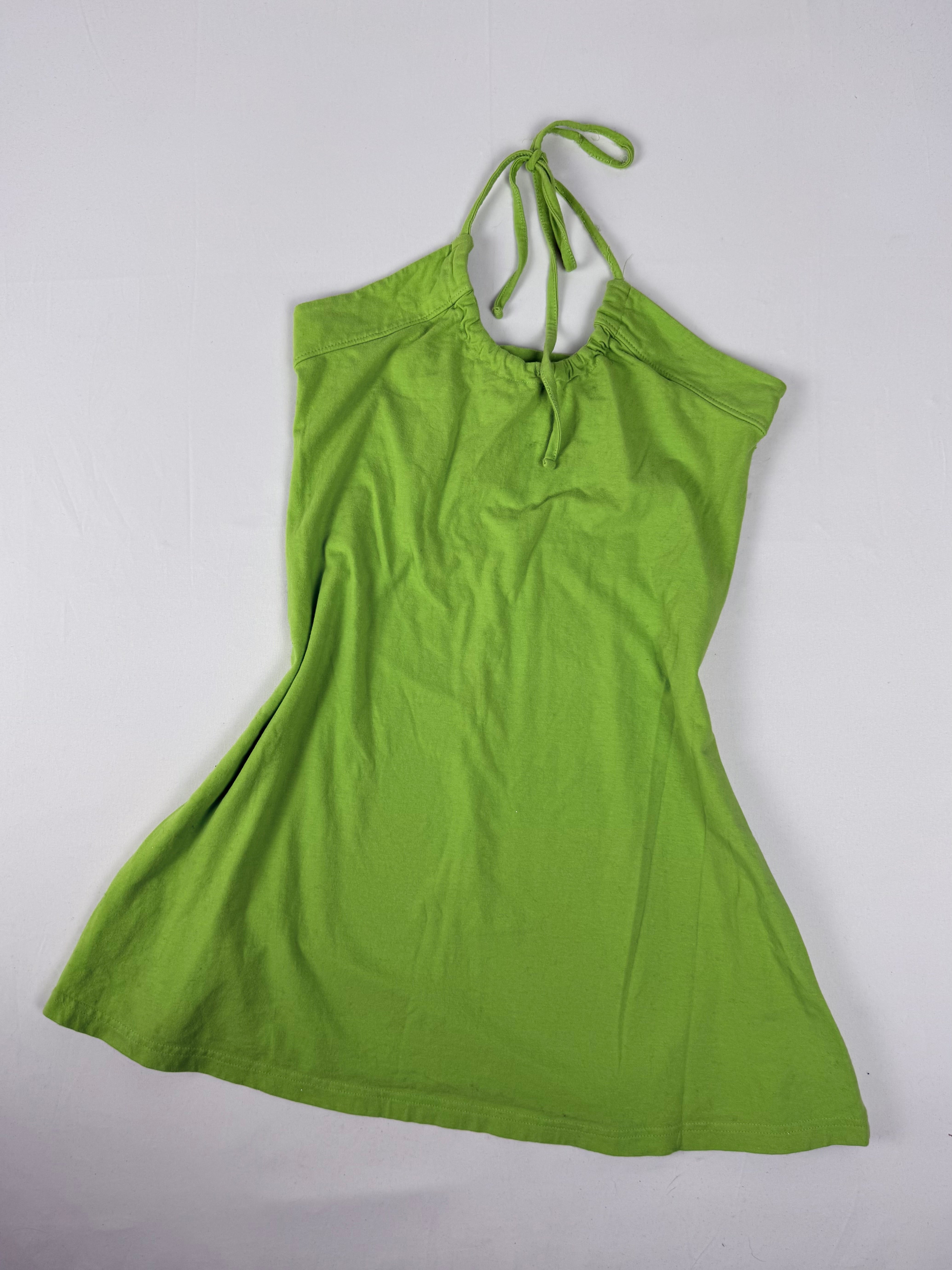 Green backless tie up mini dress (M)
