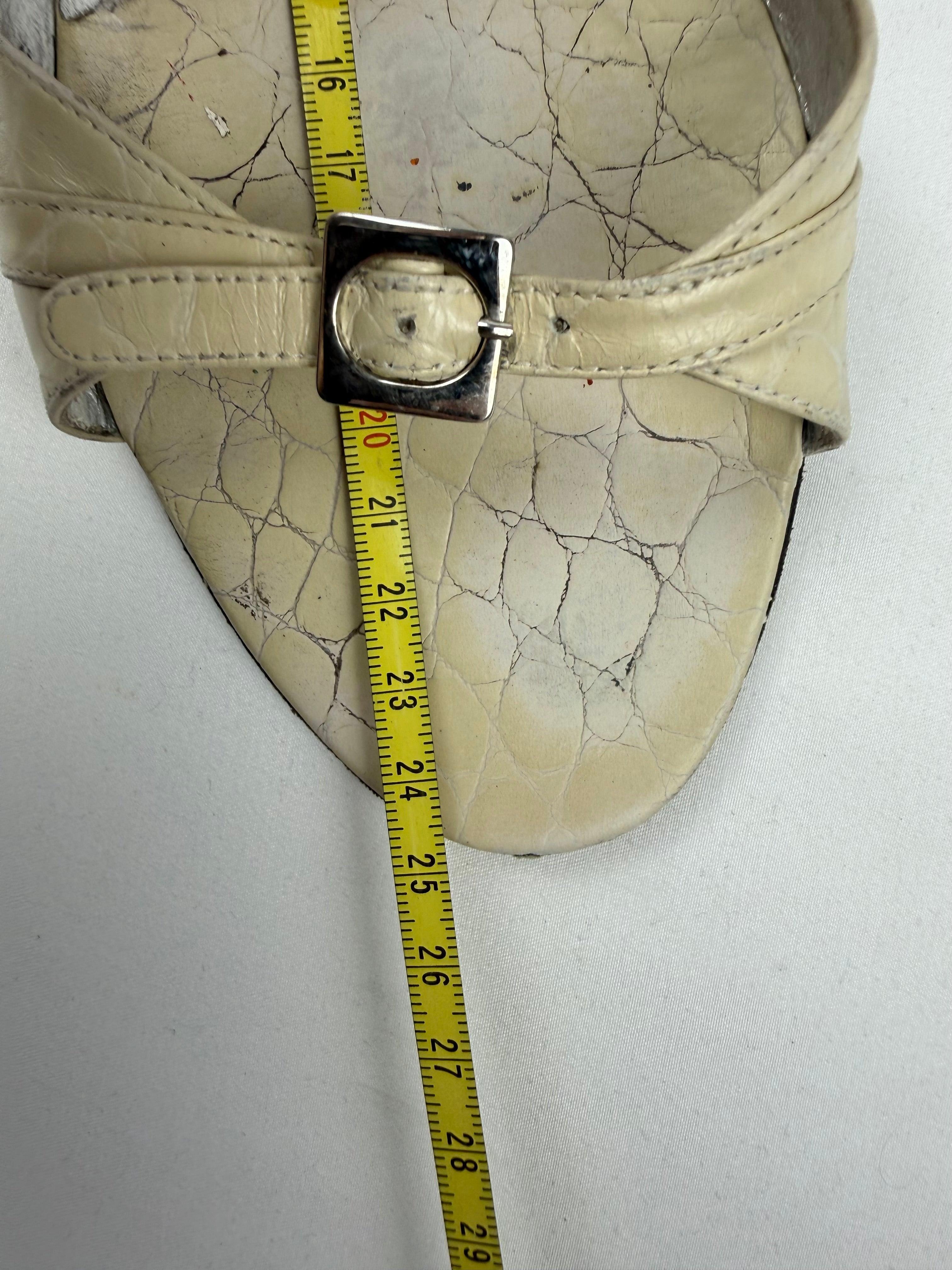 Cream real leather kitten heels mules (37)
