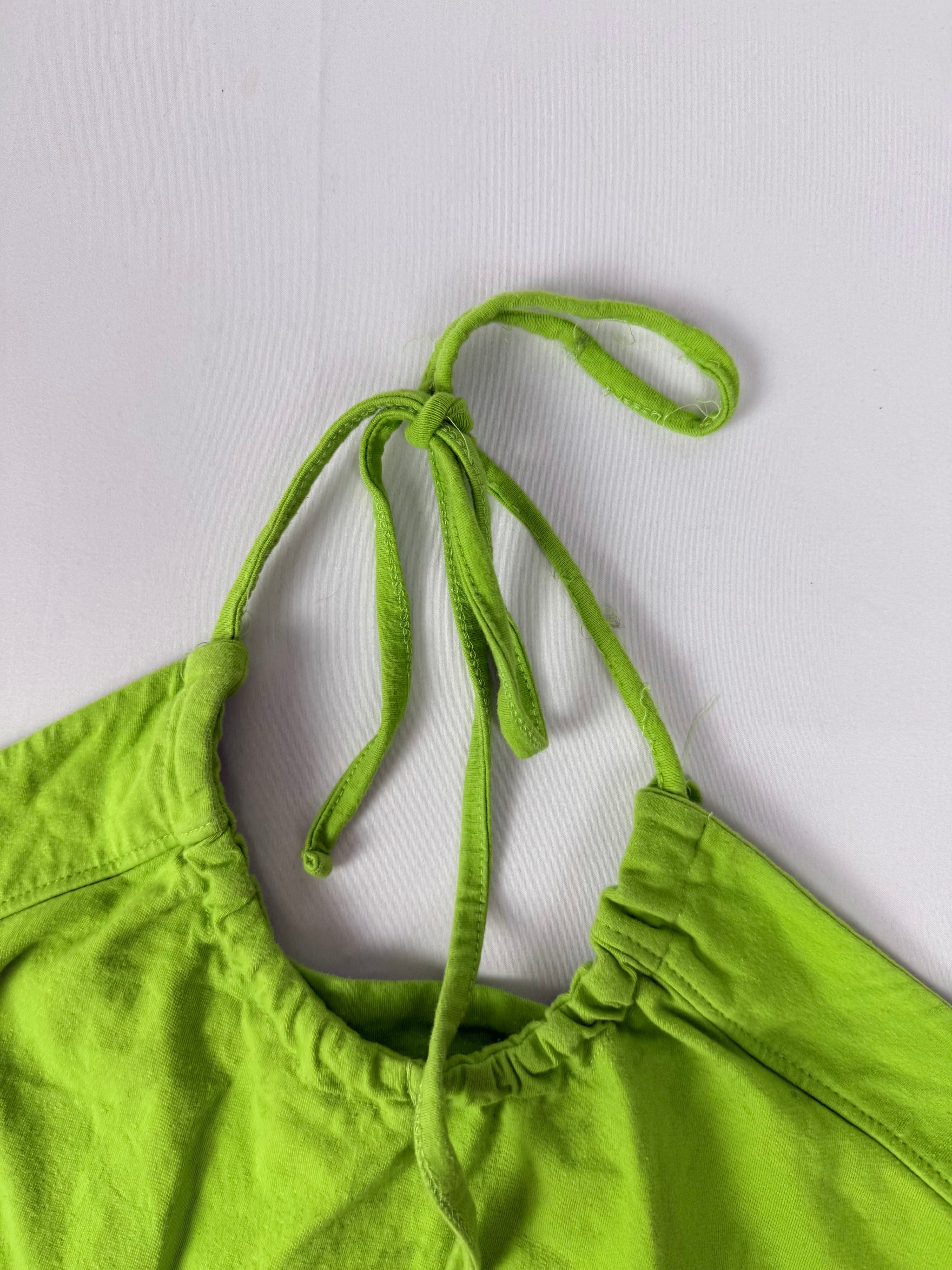 Green backless tie up mini dress (M)