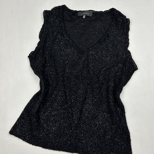 Black glitters knitted tank top (S/M)
