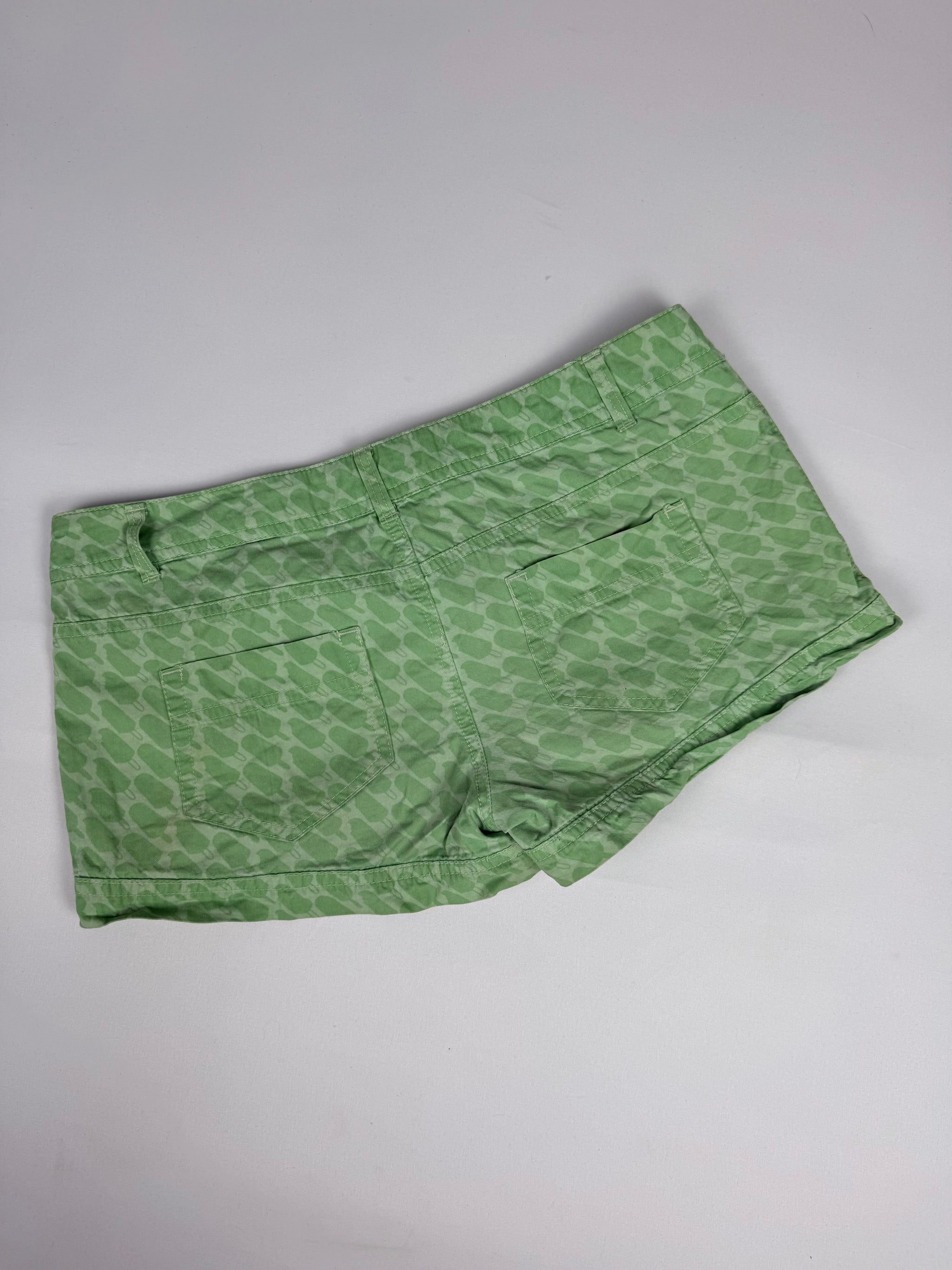 Ice cream print cotton low rise mini short (S)
