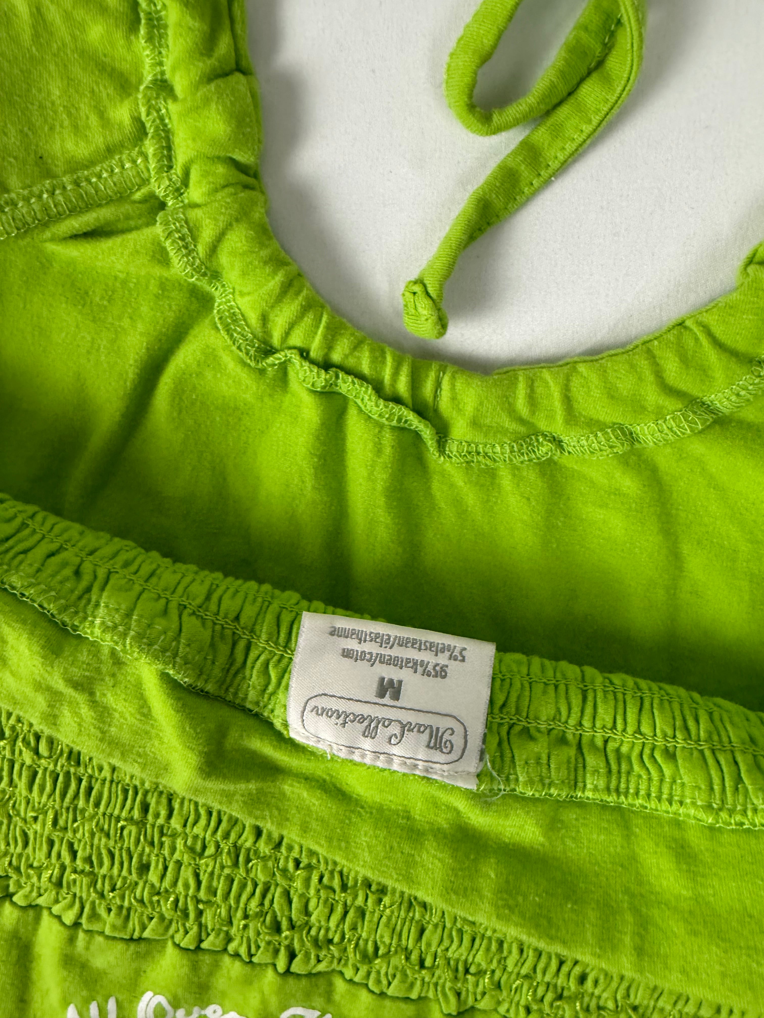 Green backless tie up mini dress (M)