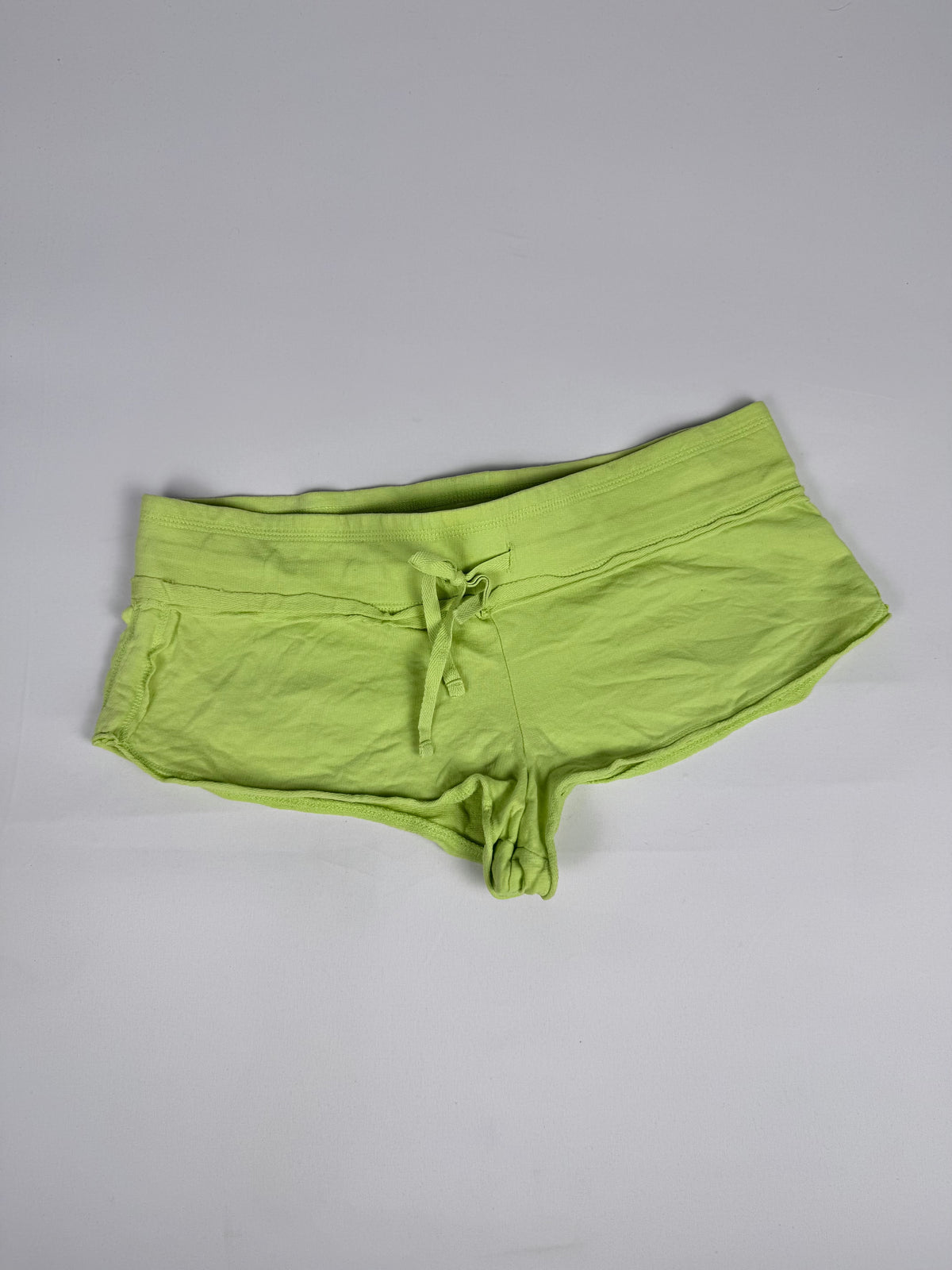 Green cotton activewear mini short (M)