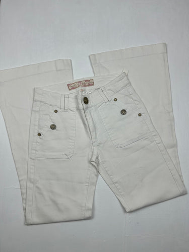 White stretchy bootcut/ flare denim pants (S)