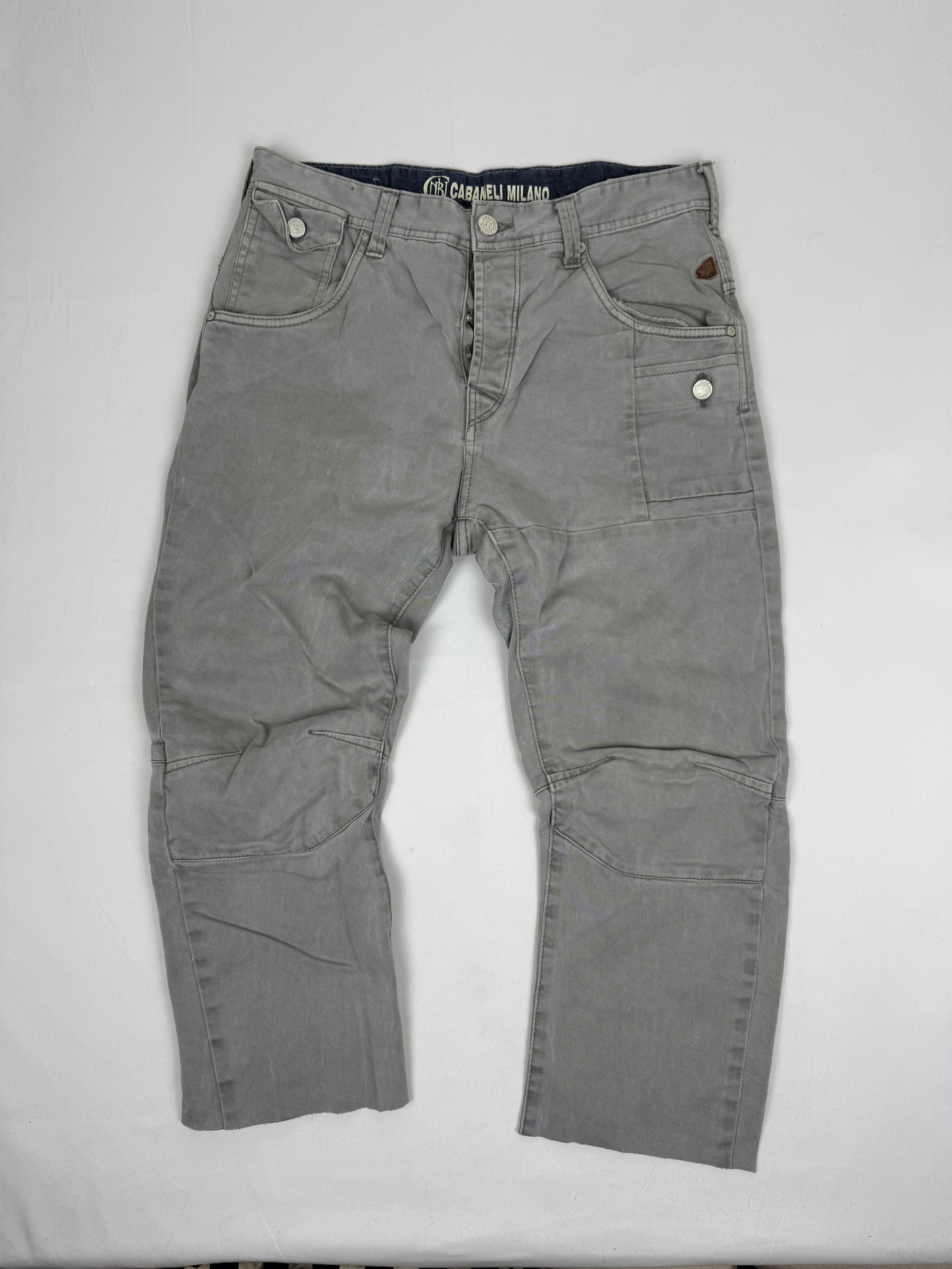 Grey denim baggy low waist capri pants (XL)
