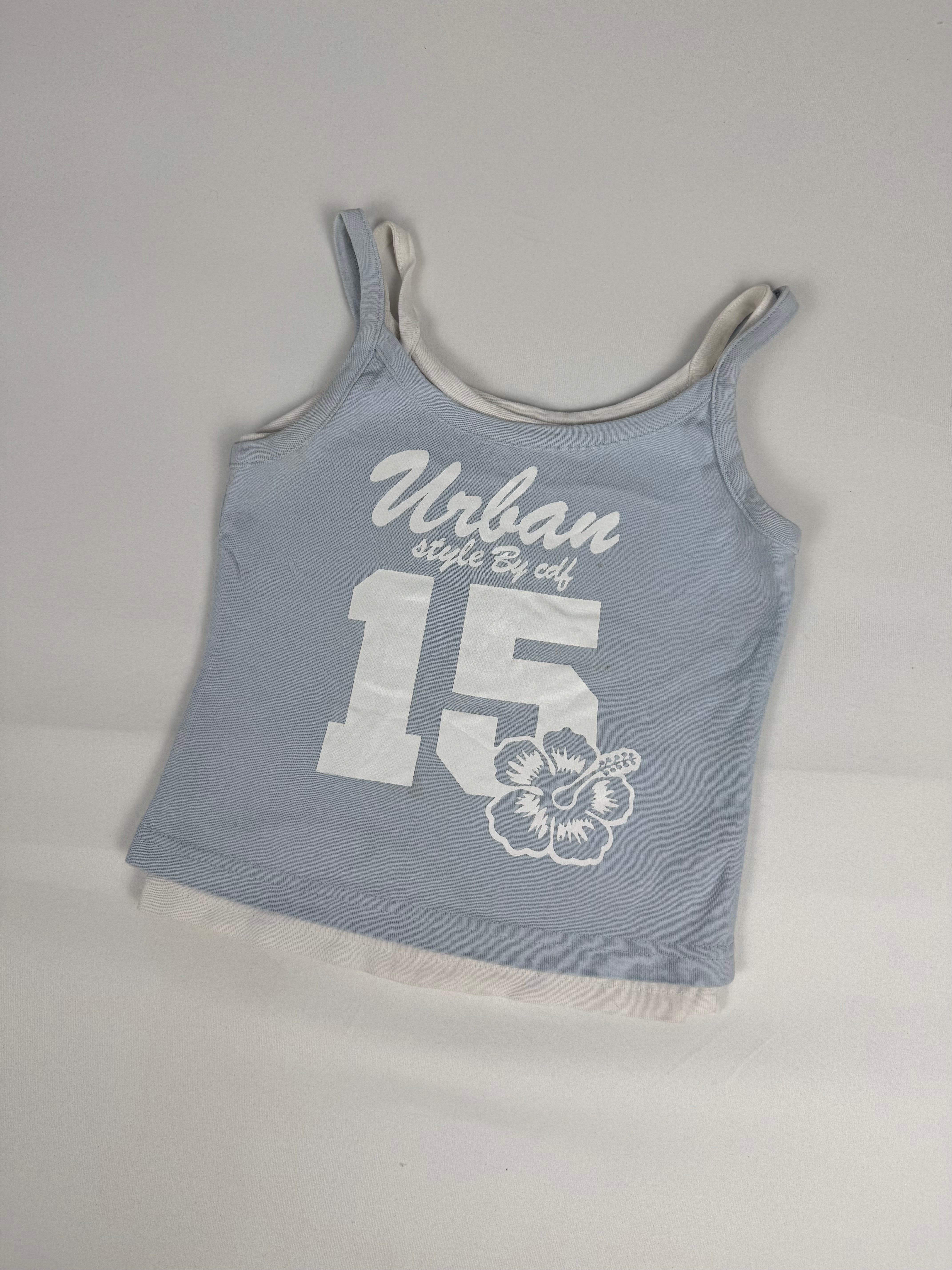 Baby blue double cotton top (XS)