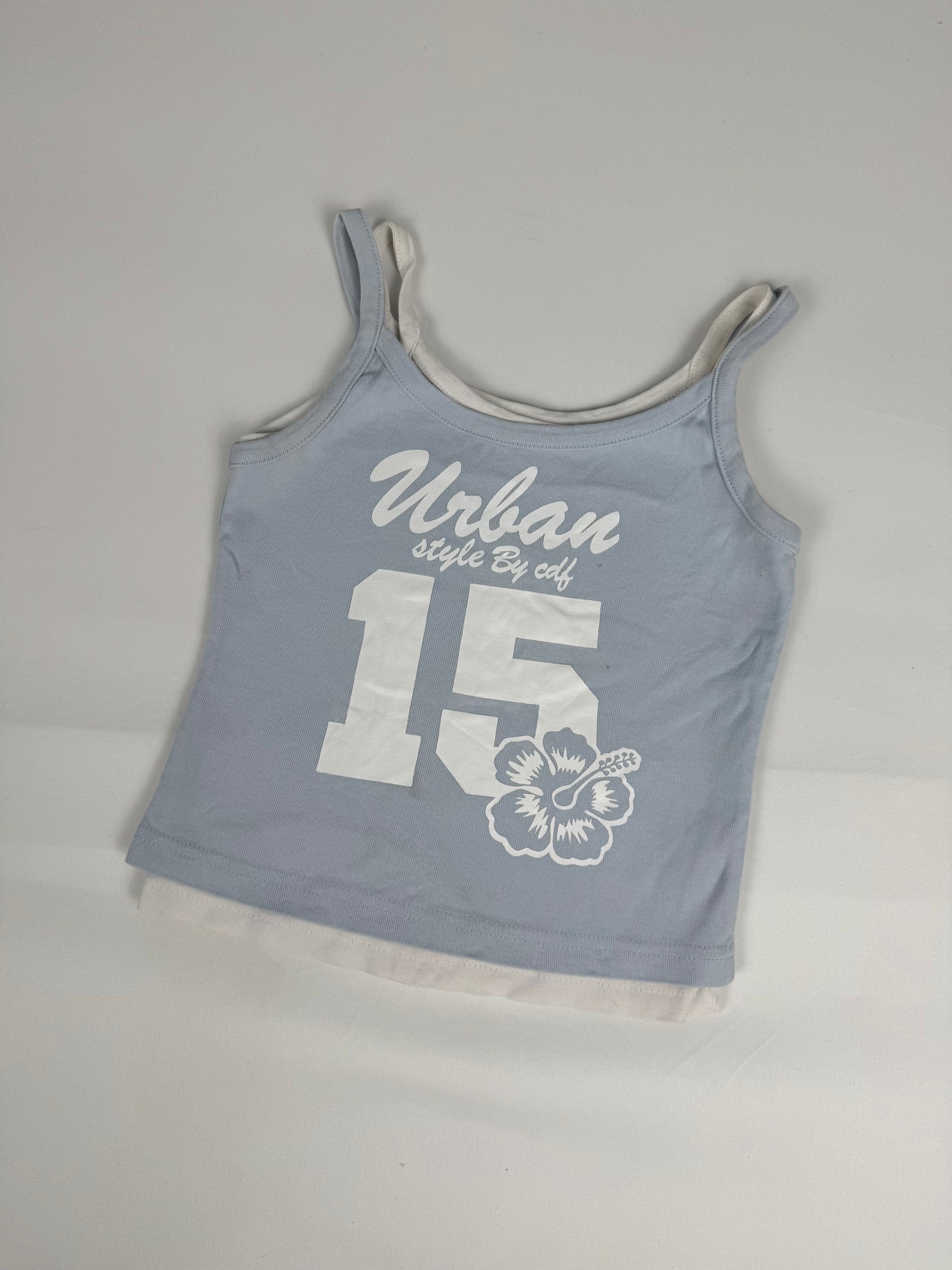 Baby blue double cotton top (XS)